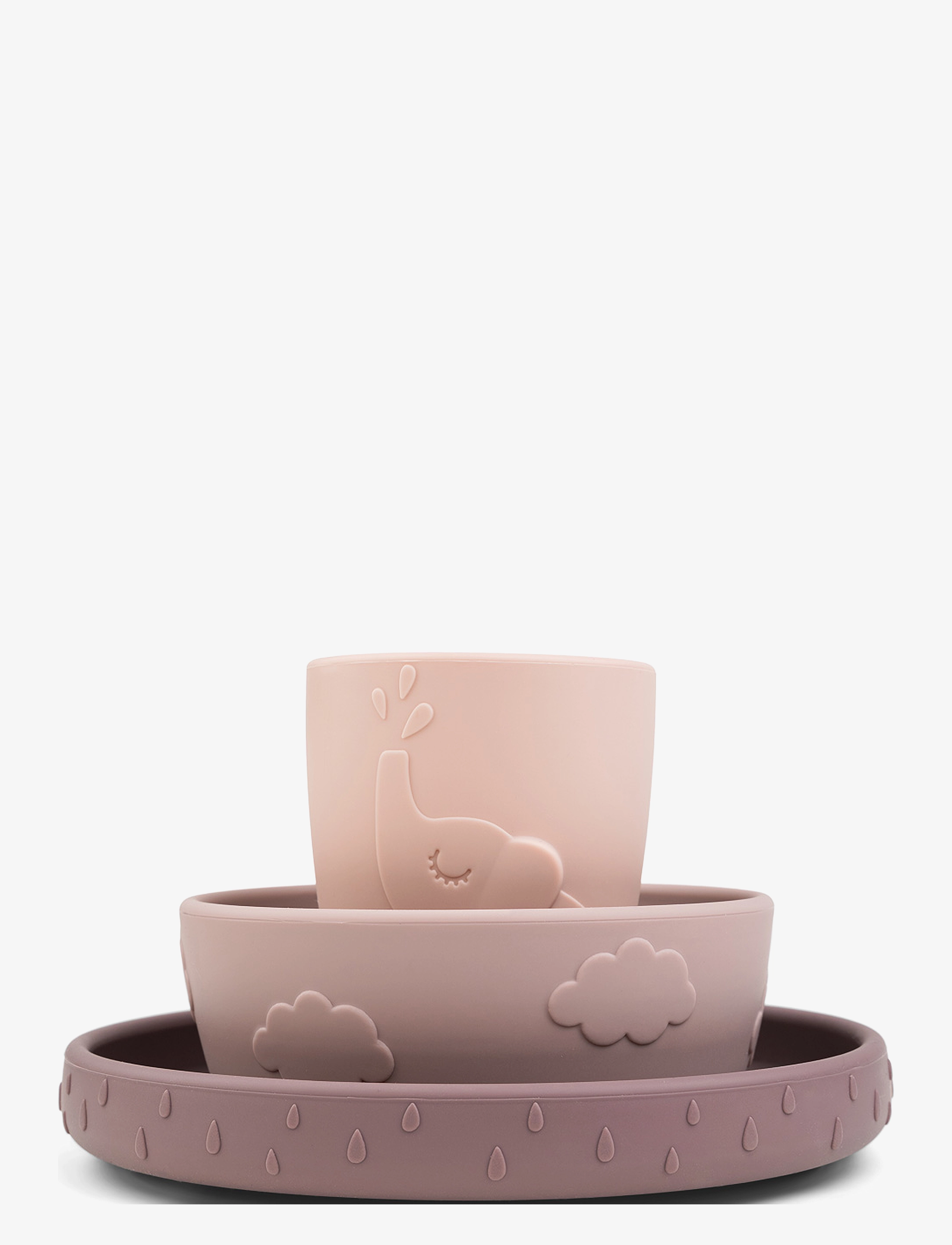 Done by Deer Stick&Stay Spisesæt Deer Friends Pudder, One Size, Pink, Måltid > Middagssæt, Børn