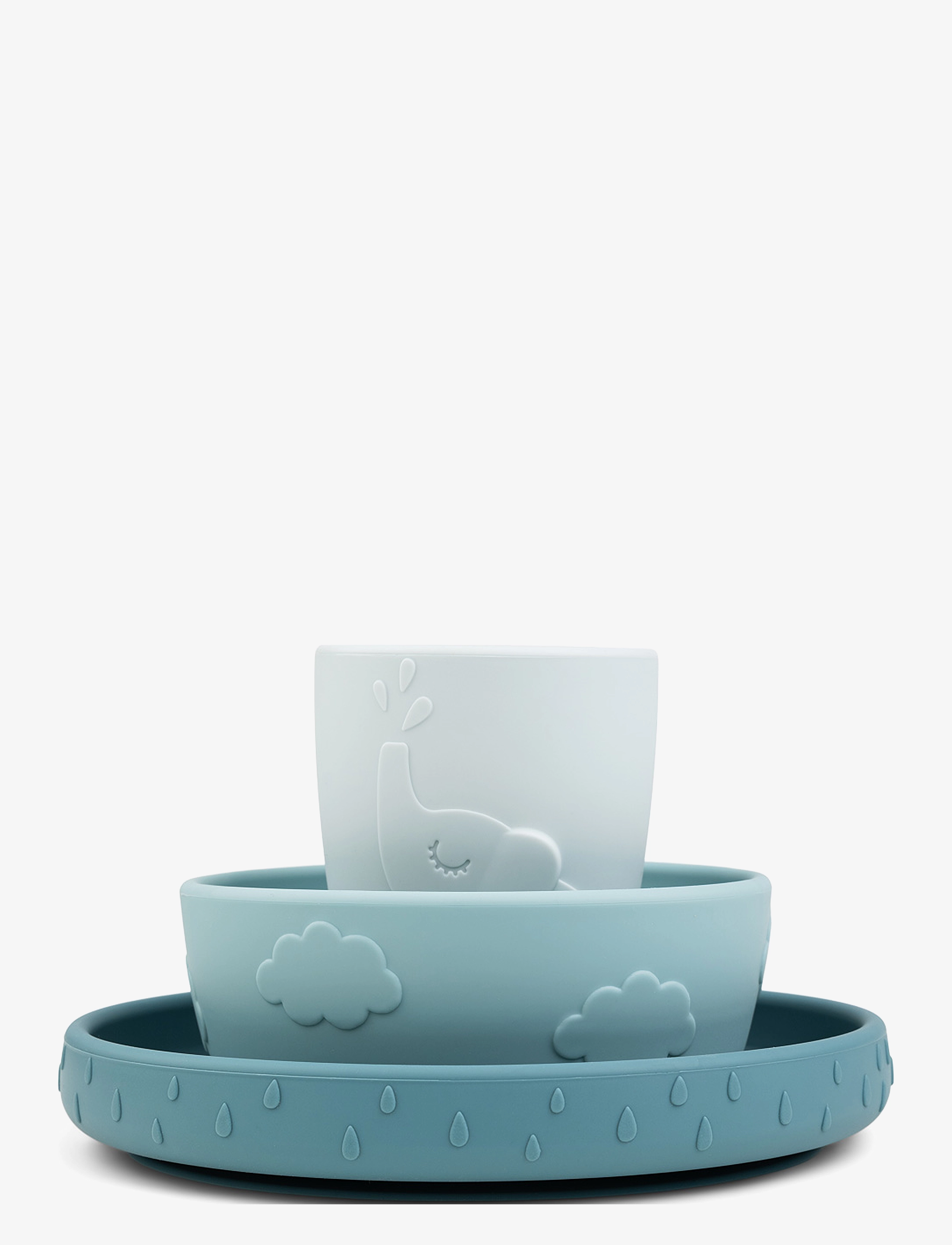 Done by Deer Stick&Stay Spisesæt Friends Blå, One Size, Meal Time, Blau - Dinner Sets, Kinder