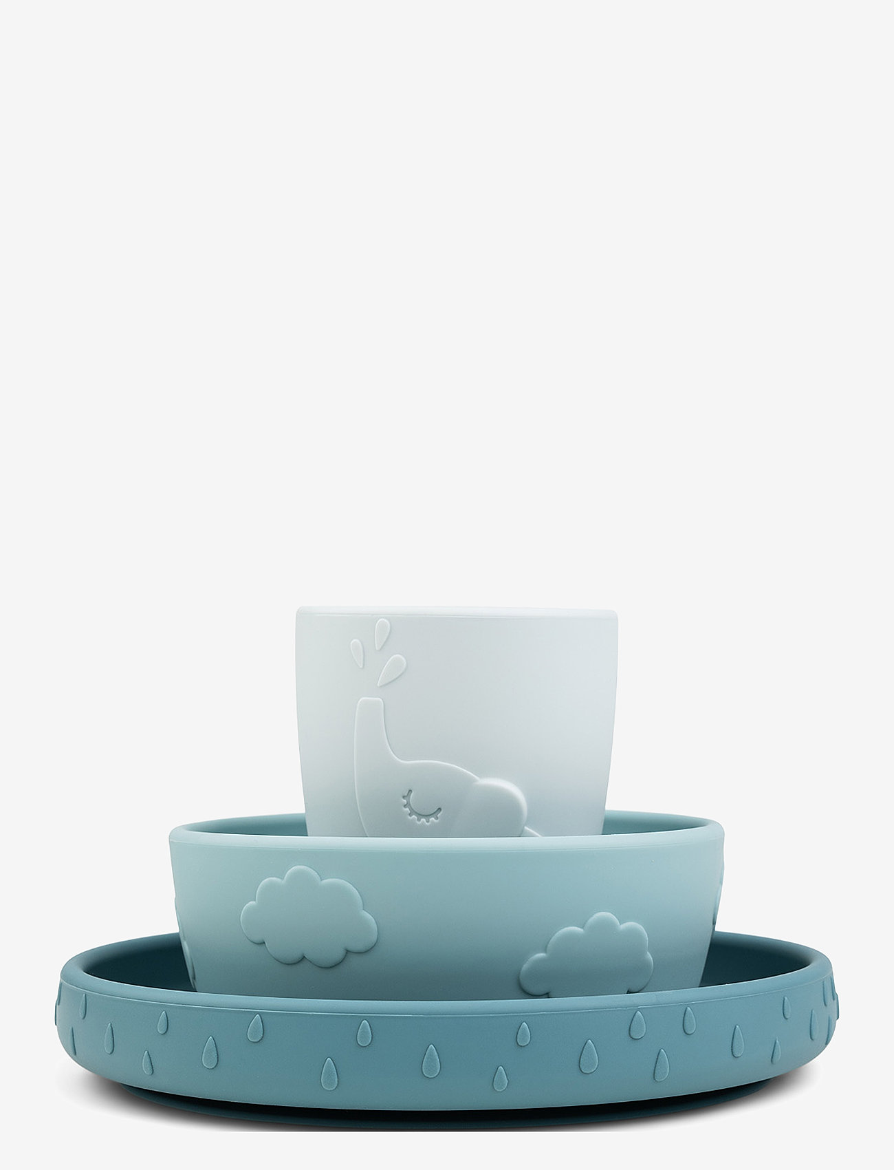 Done by Deer - Stick&Stay dinner set Deer friends Blue - Õhtusöögikomplektid - blue - 0