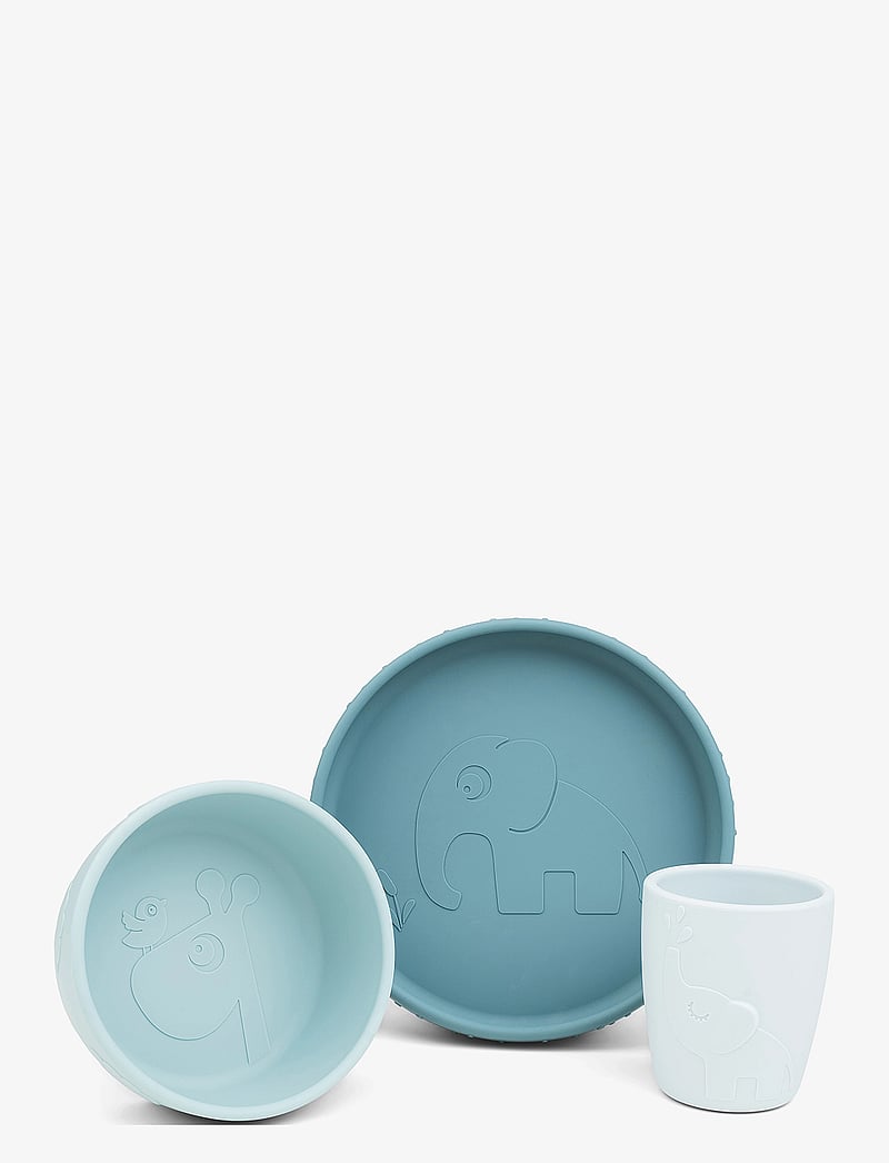 Done by Deer - Stick&Stay dinner set Deer friends Blue - Õhtusöögikomplektid - blue - 1