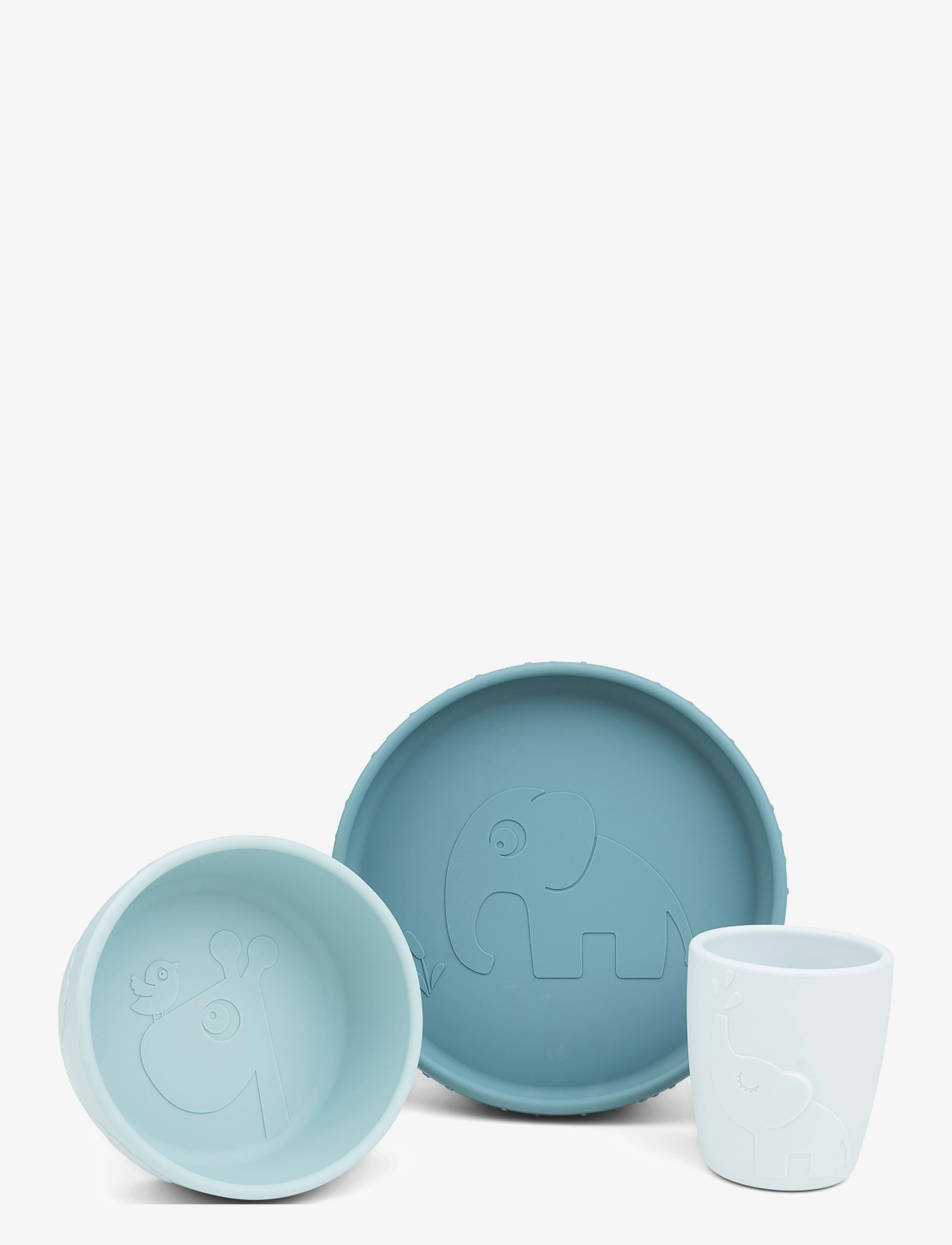 Done by Deer - Stick&Stay dinner set Deer friends Blue - Õhtusöögikomplektid - blue - 1