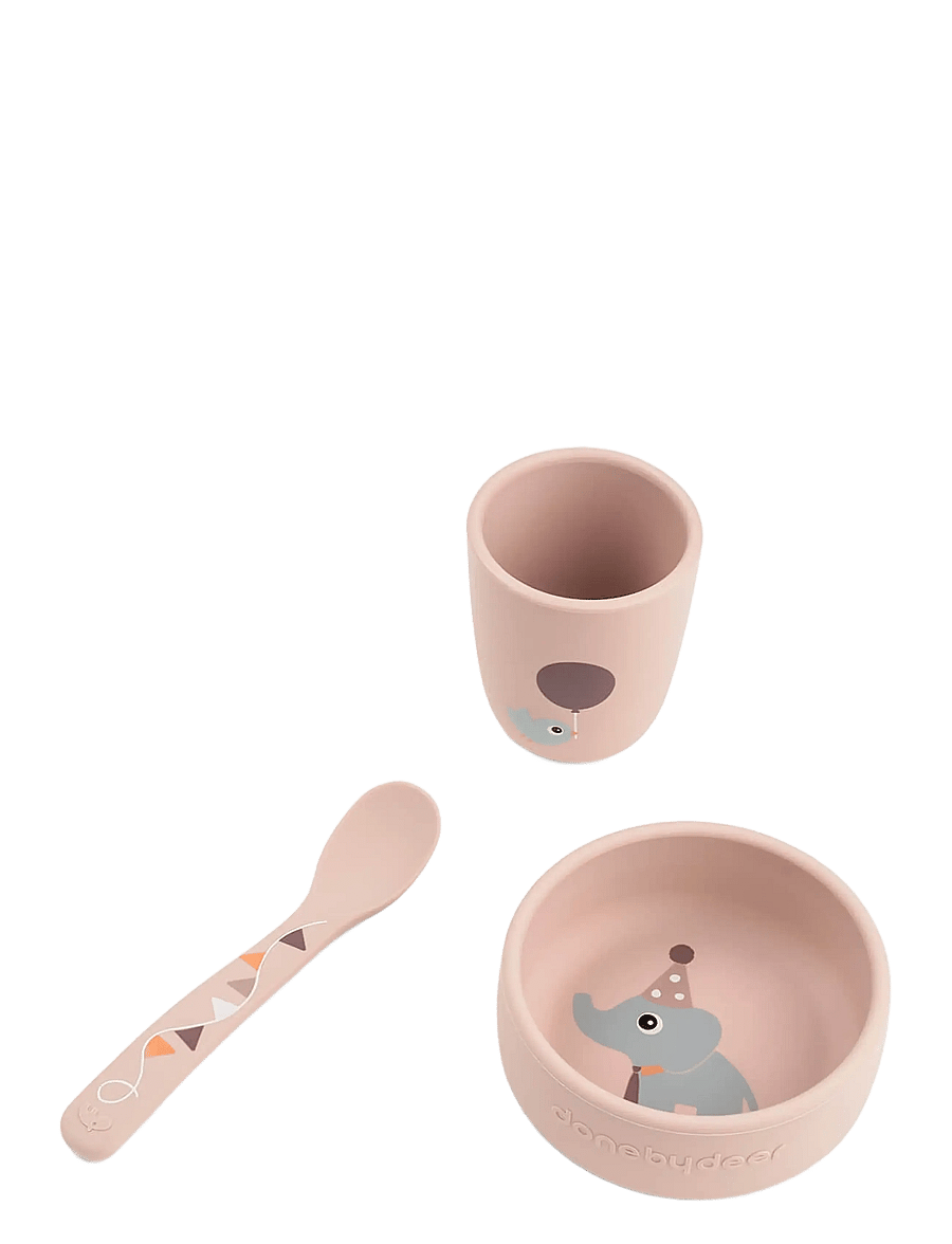 Done by Deer - Stick&Stay first meal set Celebration Powder - Õhtusöögikomplektid - powder - 0