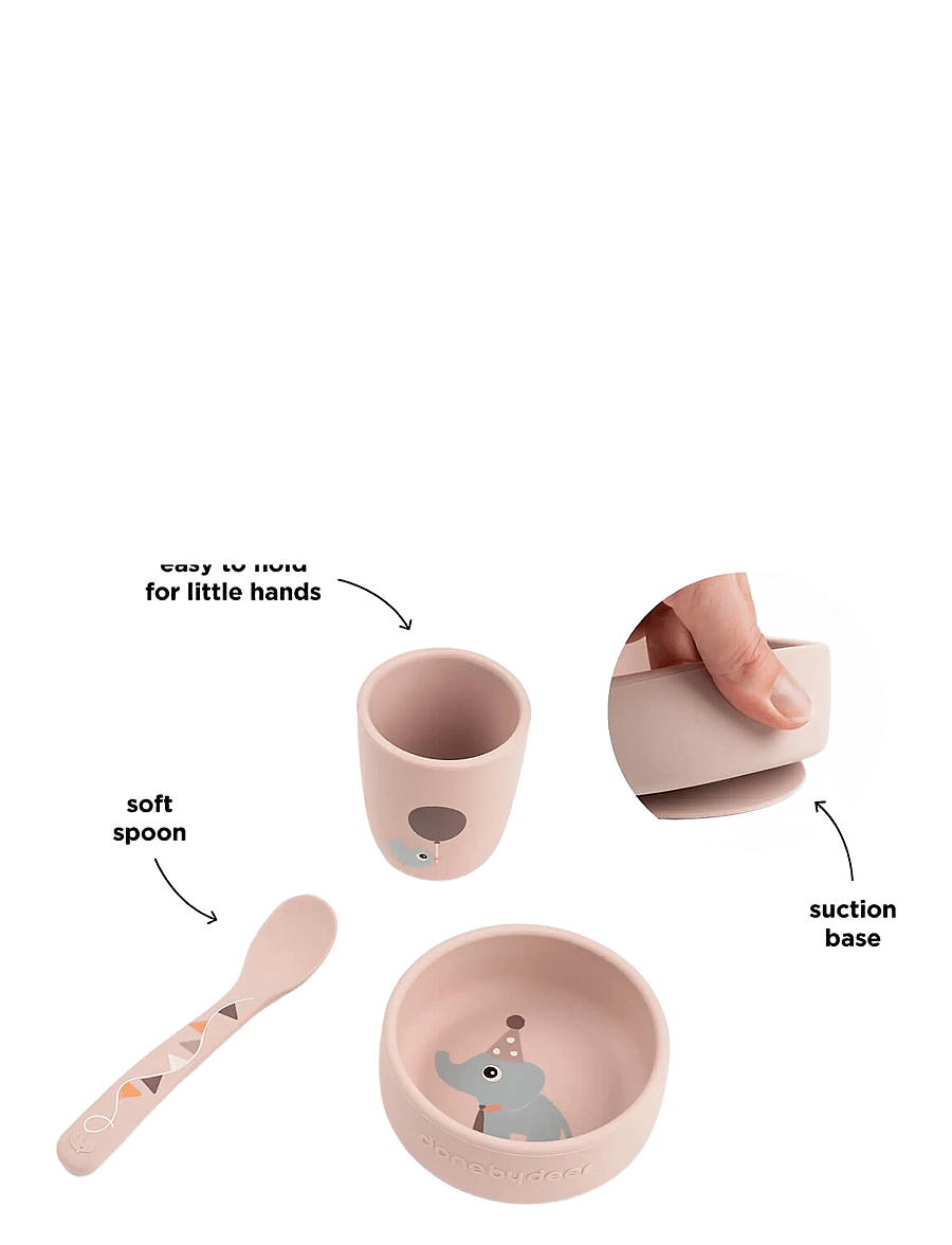 Done by Deer - Stick&Stay first meal set Celebration Powder - Õhtusöögikomplektid - powder - 1