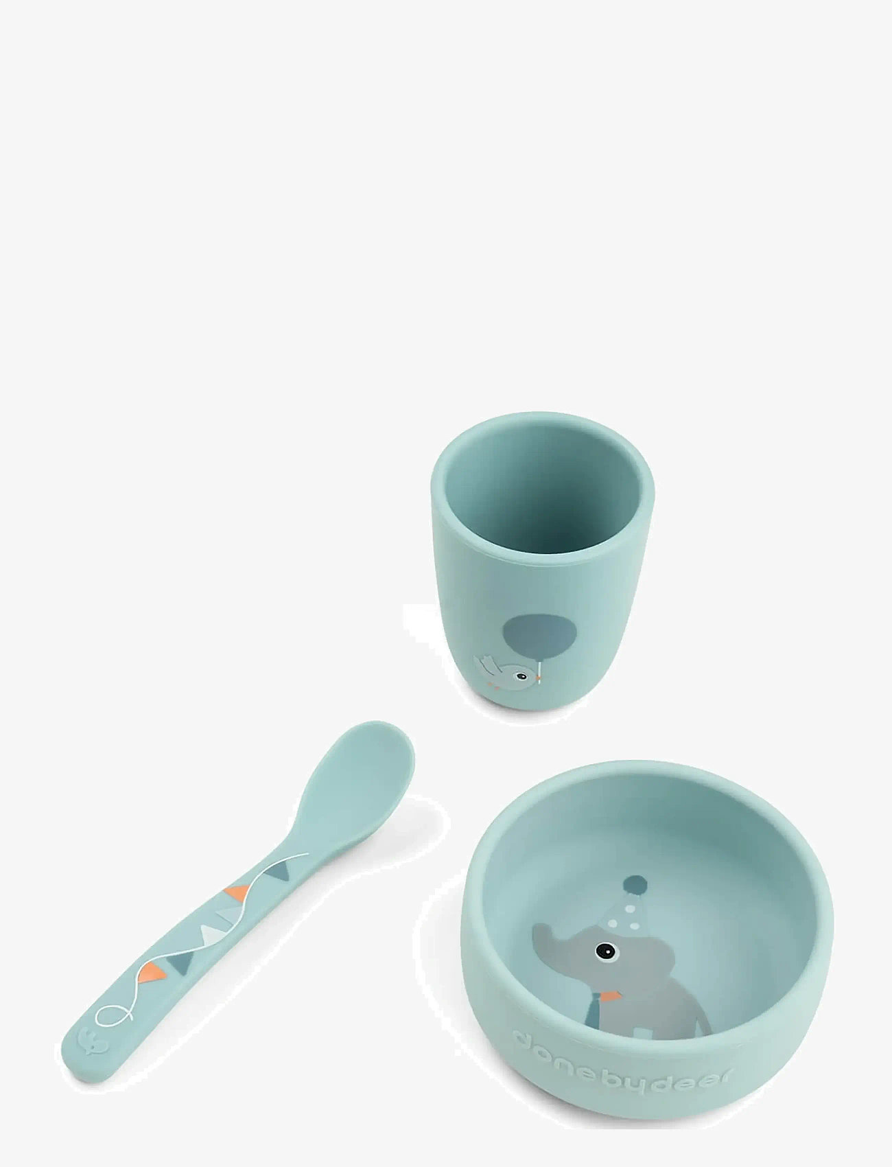 Done by Deer - Stick&Stay first meal set Celebration Blue - dinner sets - blue - 1
