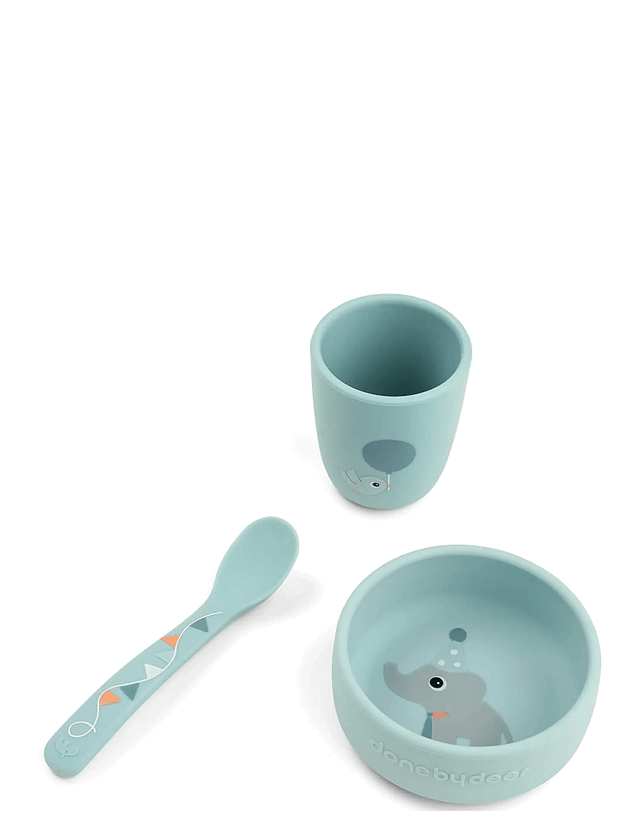 Done by Deer - Stick&Stay first meal set Celebration Blue - serveringsset - blue - 1