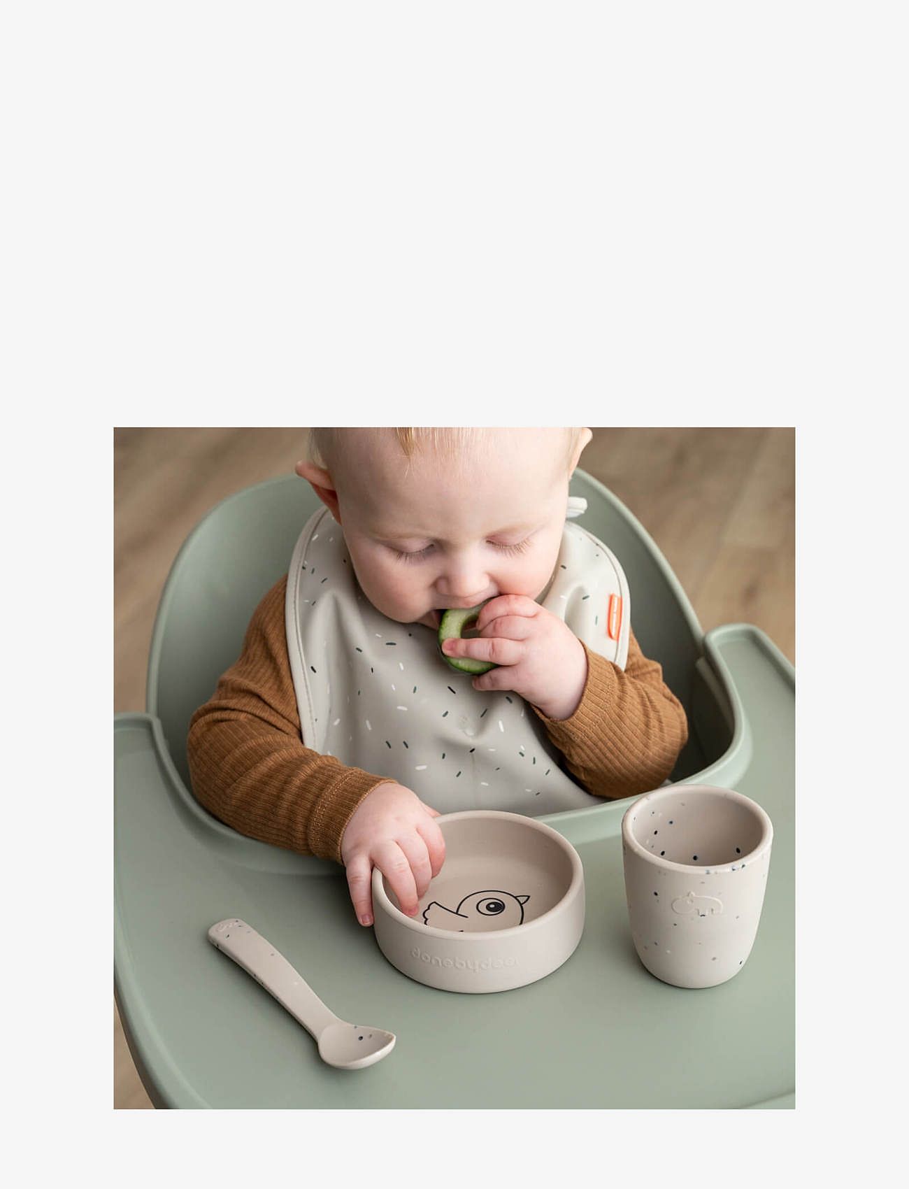 Done by Deer - Silicone first meal set Birdee Sand - serveringsset - sand - 5