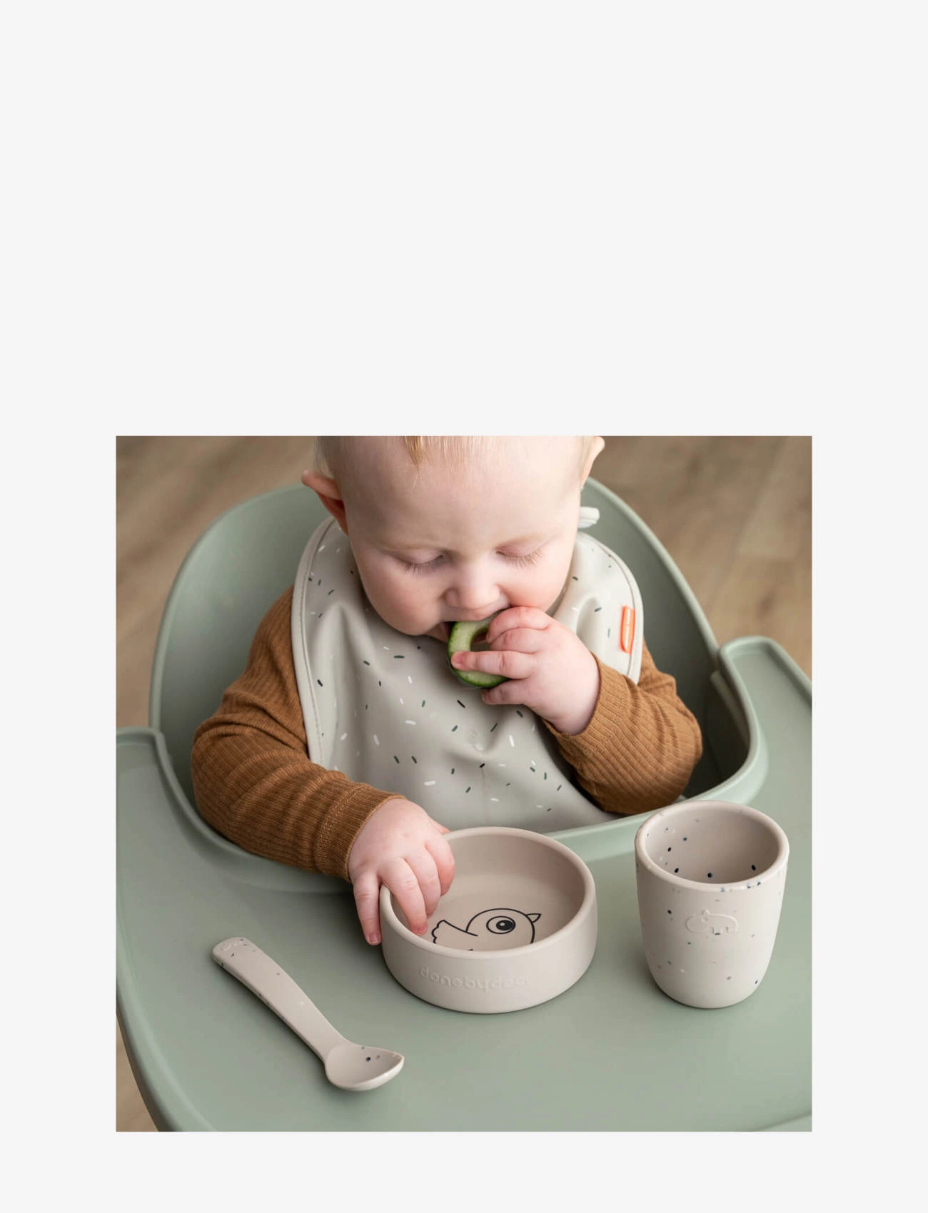 Done by Deer - Silicone first meal set Birdee Sand - dinner sets - sand - 5