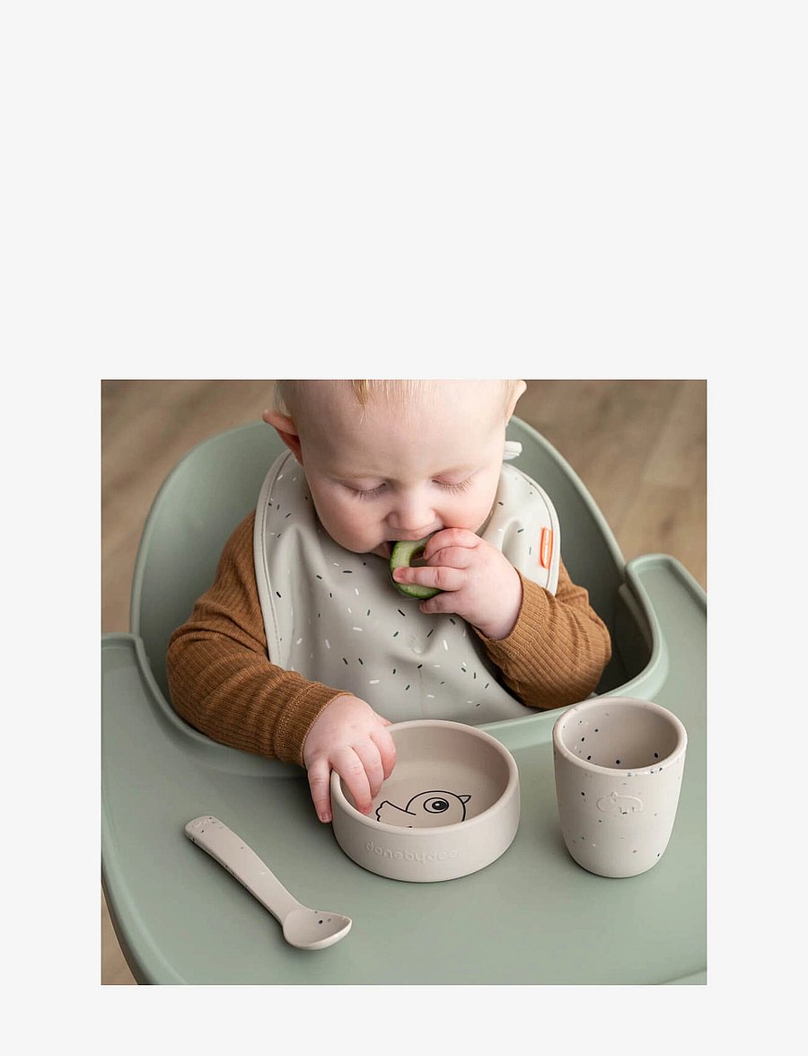 Done by Deer - Silicone first meal set Birdee Sand - serviessets - sand - 5