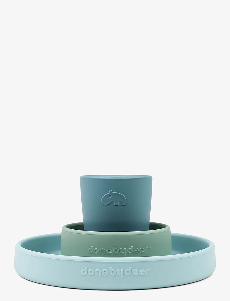 Done by Deer - Silicone dinner set Happy clouds Blue - essgeschirr - blue - 2