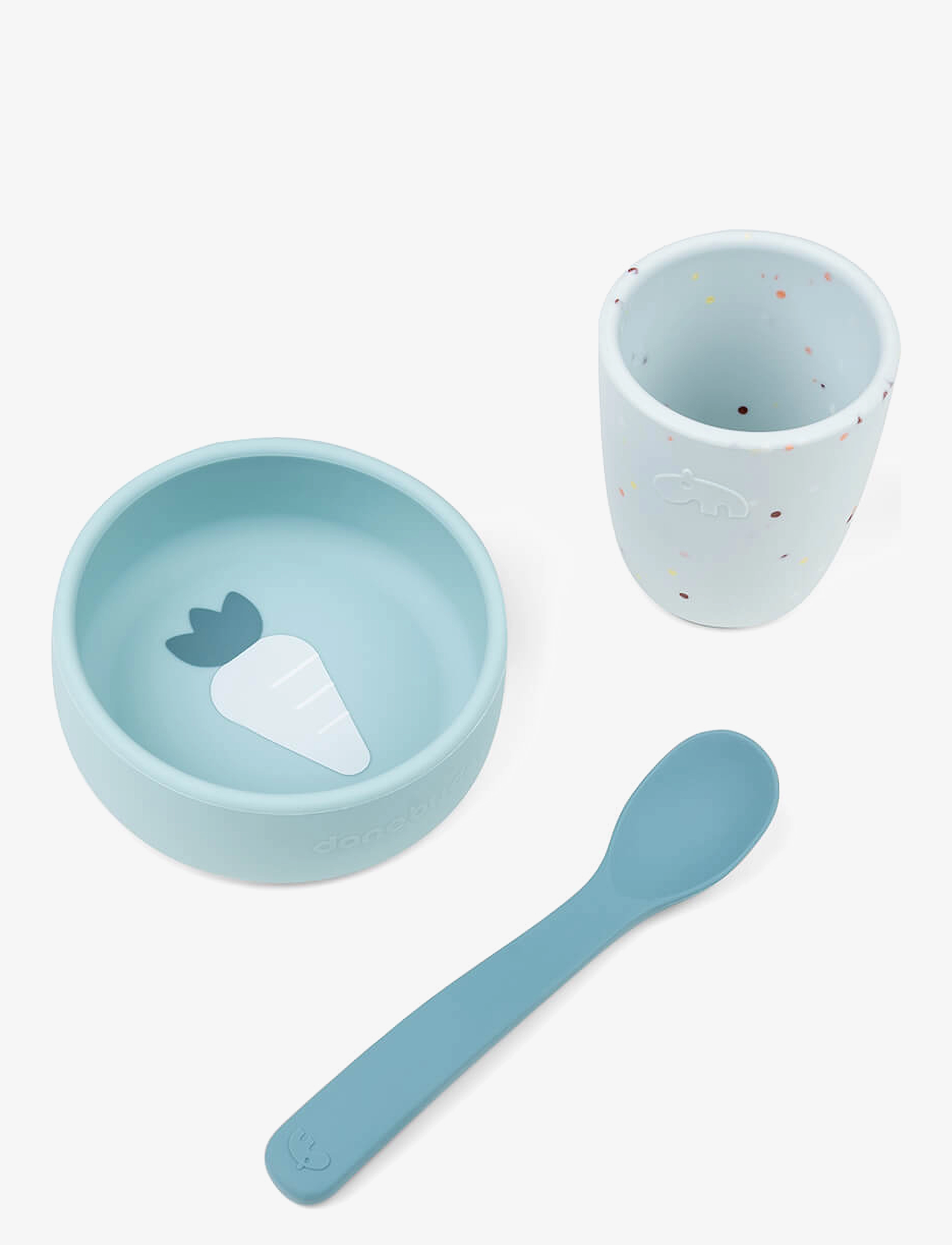 Done by Deer Silicone First Meal Set Blue, Silikone Første Måltidssæt, Blå, Str: ONE SIZE