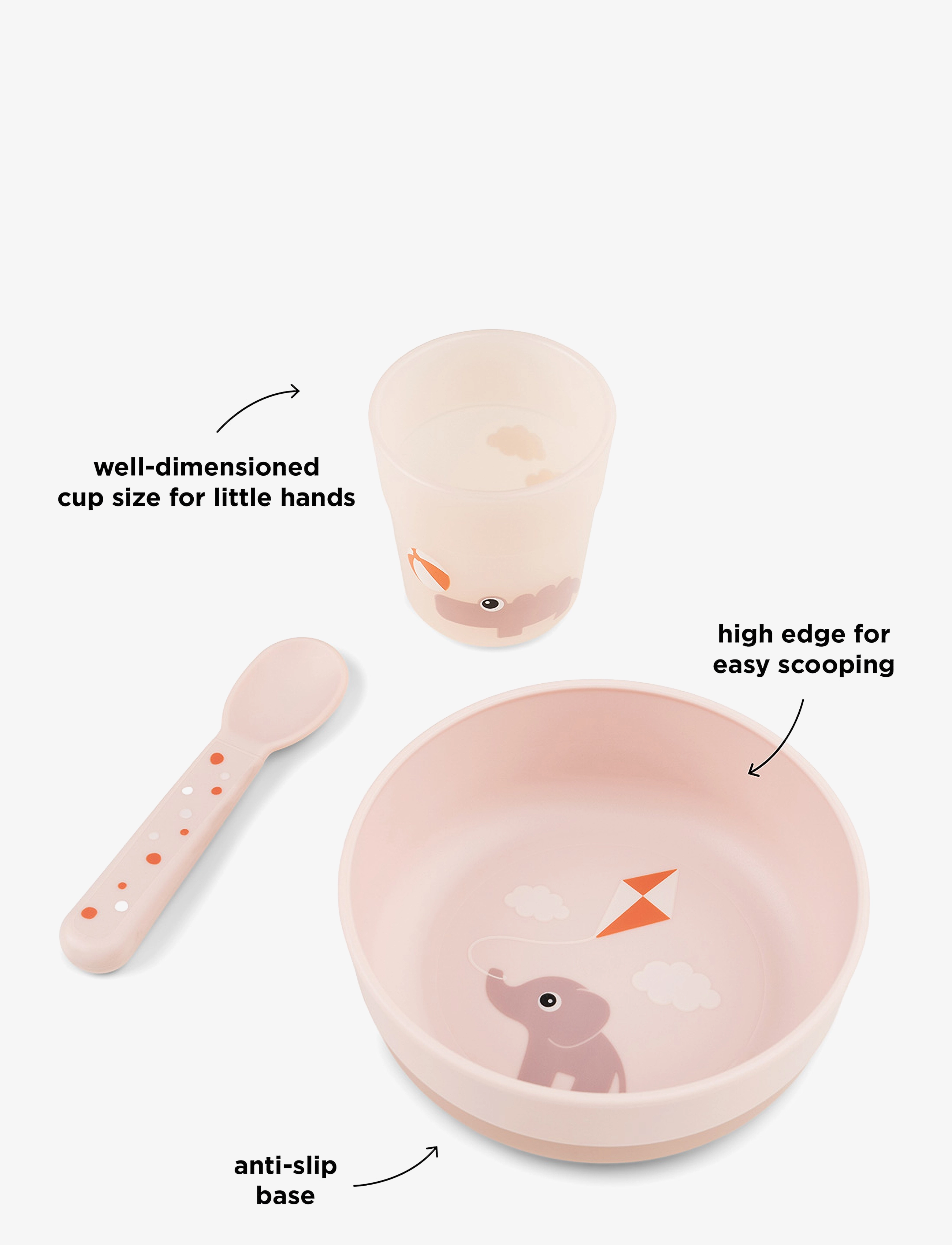 Done by Deer - Foodie first meal set Playground Powder - indų komplektai - powder - 2