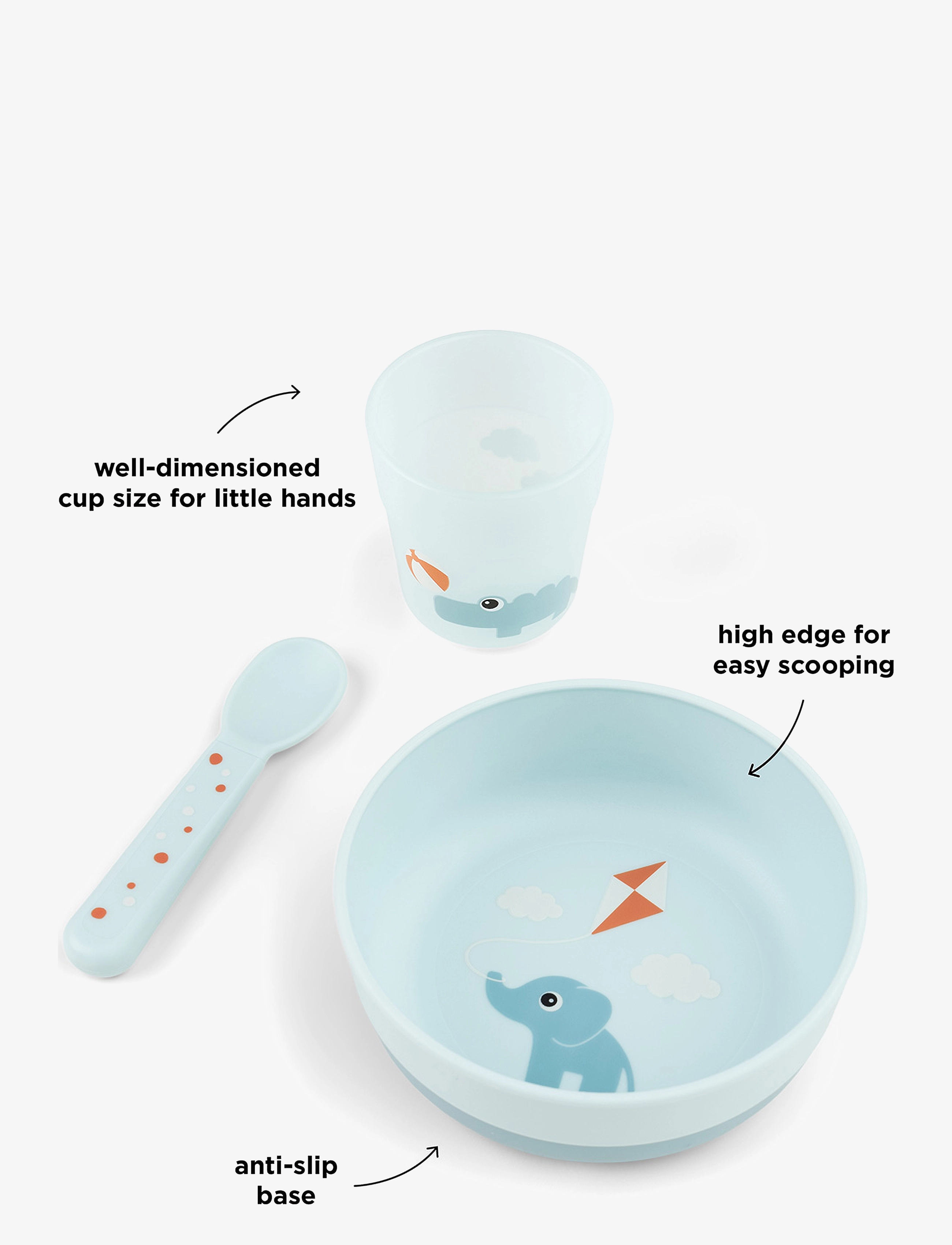 Done by Deer - Foodie first meal set Playground Blue - Õhtusöögikomplektid - blue - 2