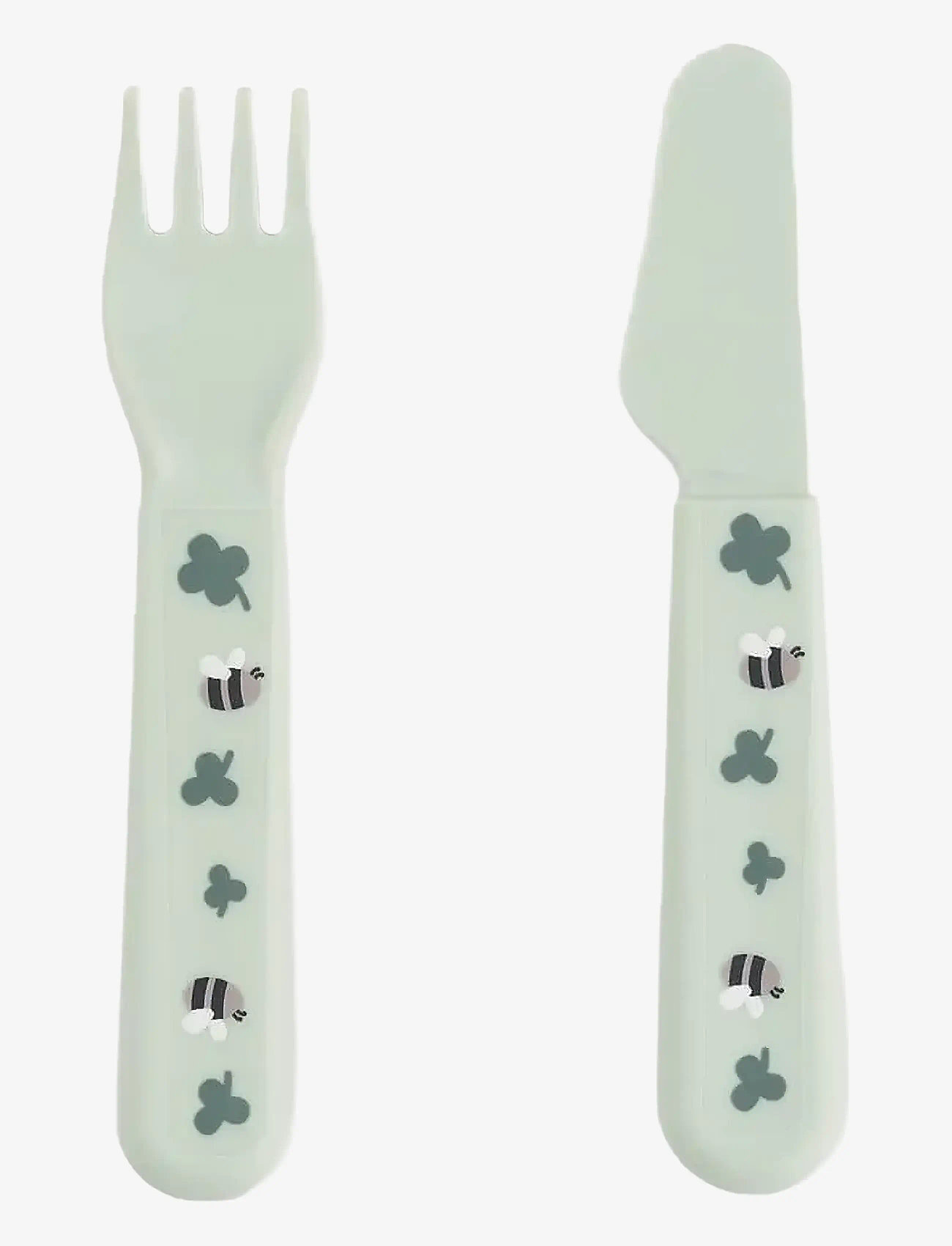 Done by Deer - Foodie dinner set w/suction Tiny farm Green - Õhtusöögikomplektid - green - 3