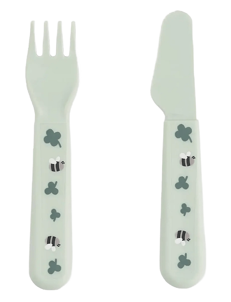 Done by Deer - Foodie dinner set w/suction Tiny farm Green - Õhtusöögikomplektid - green - 3