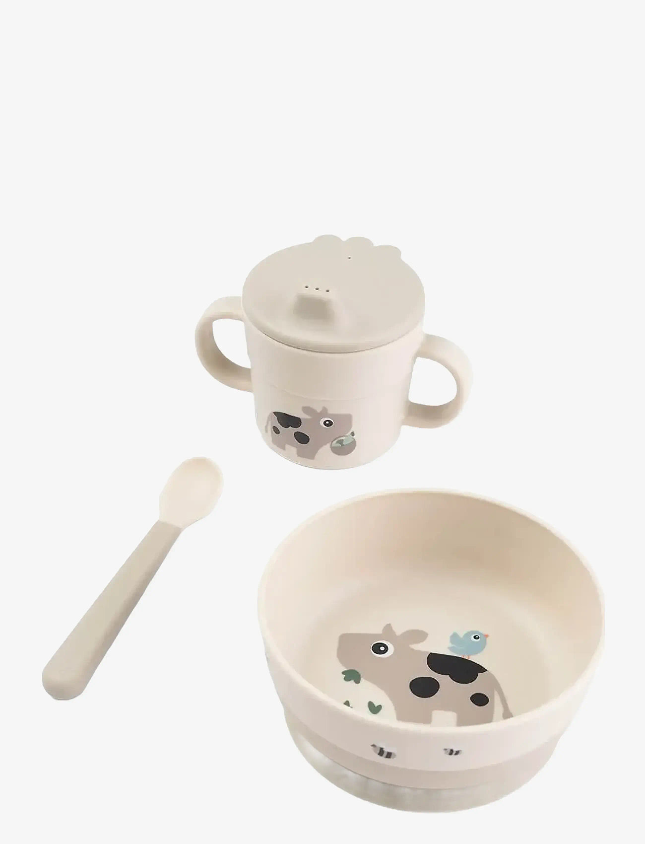 Done by Deer - Foodie first meal set suction Tiny farm Sand - dinner sets - sand - 1