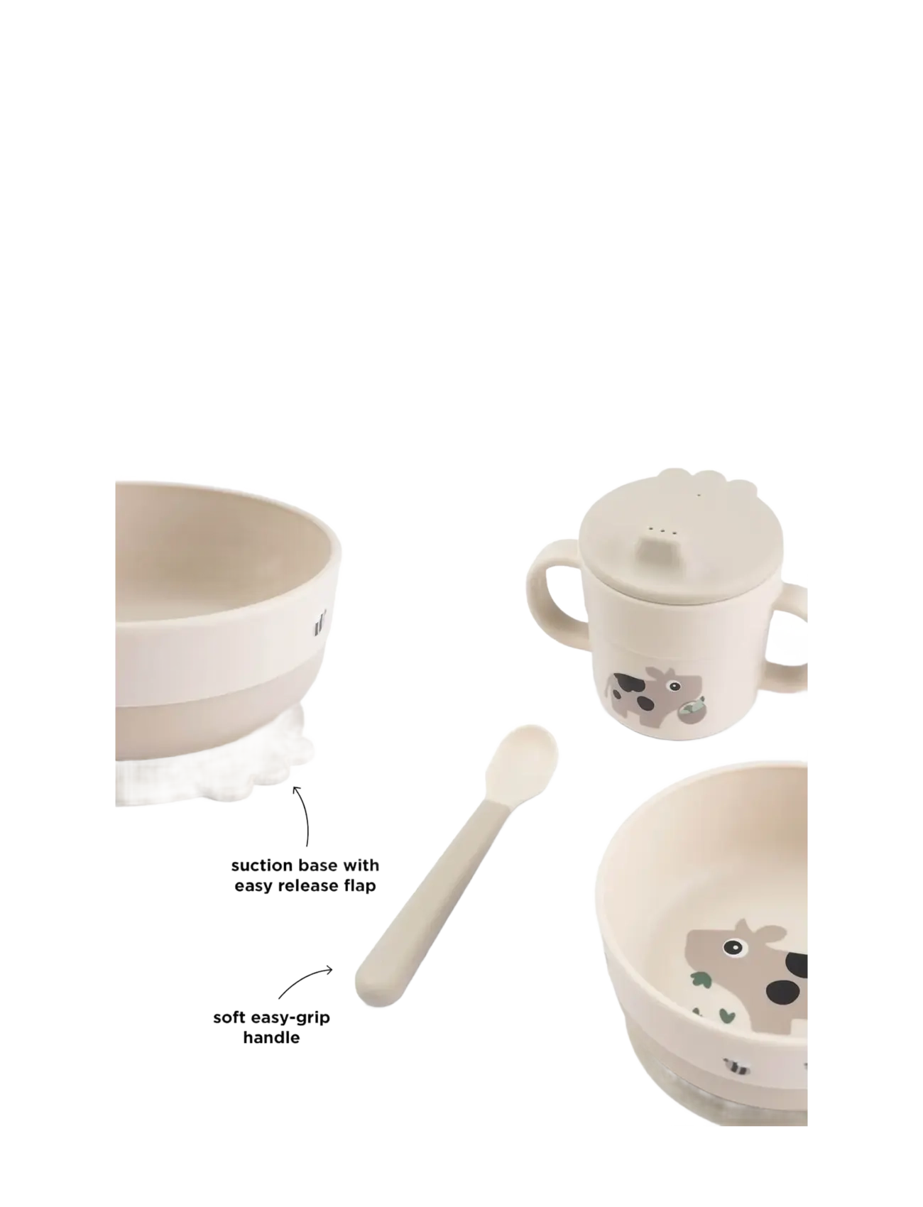 Done by Deer - Foodie first meal set suction Tiny farm Sand - zestawy obiadowe - sand - 4