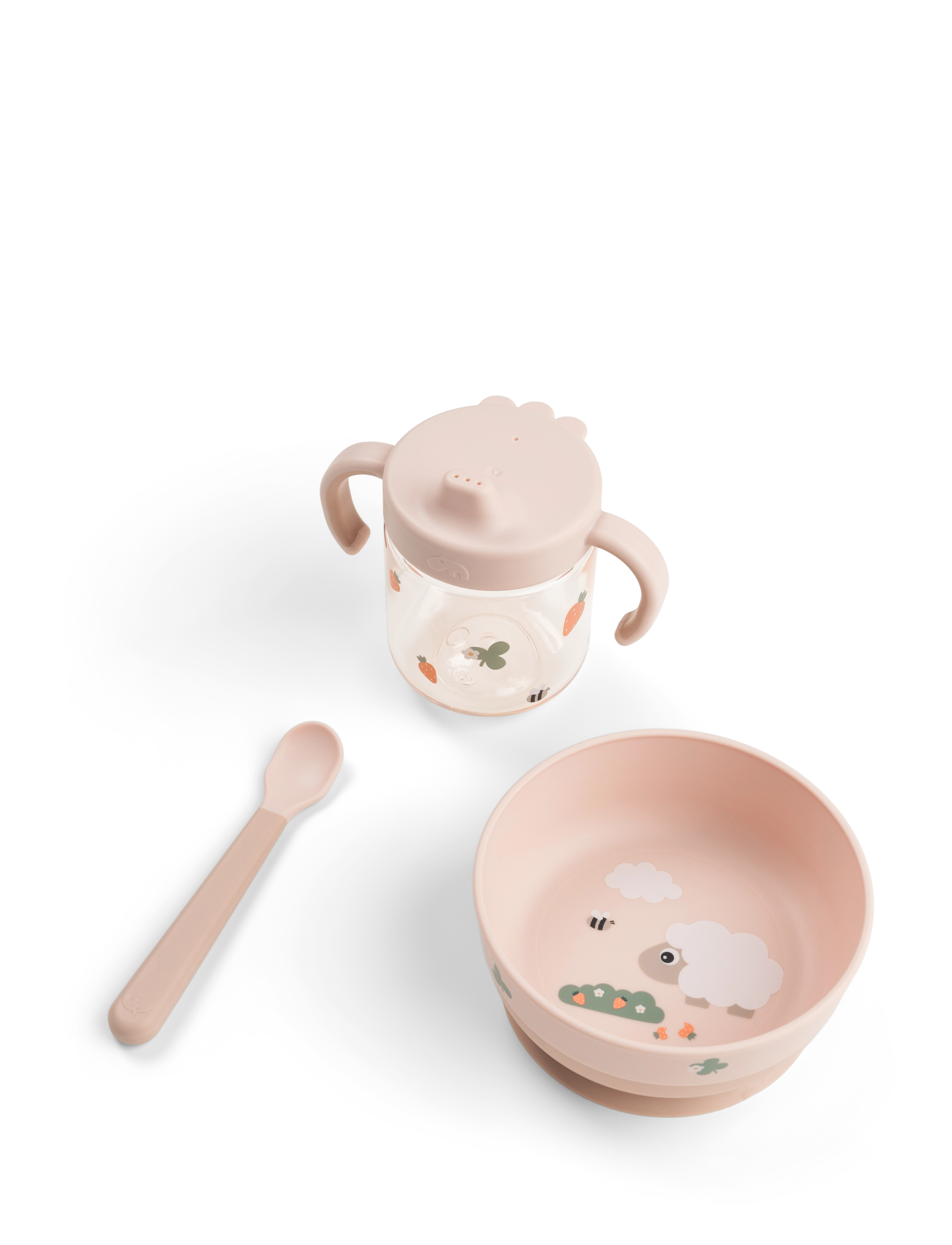 Done by Deer Foodie weaning set Tiny farm Powder - Done by Deer - POWDER / pink/rose
