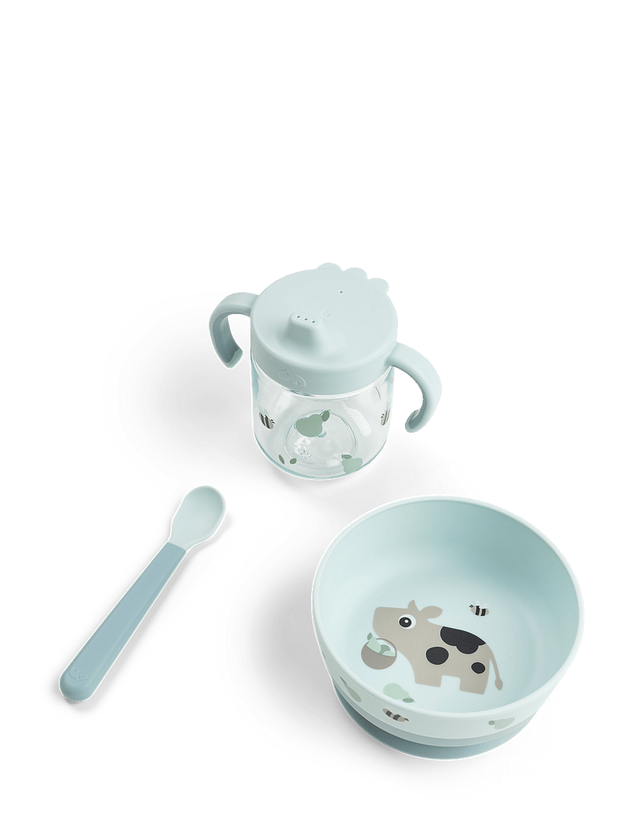 Done by Deer - Foodie weaning set Tiny farm Blue - essgeschirr - blue - 1