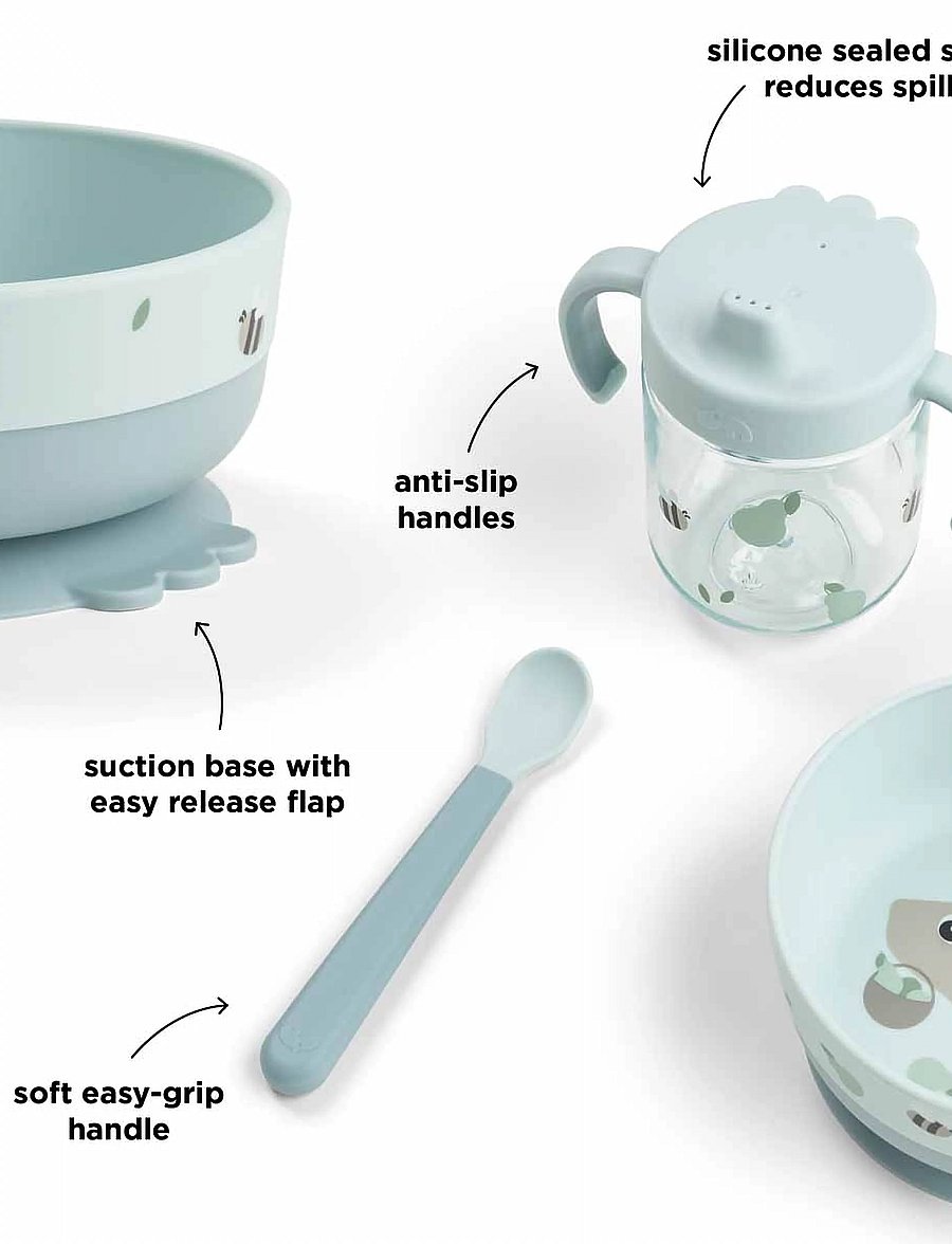 Done by Deer - Foodie weaning set Tiny farm Blue - essgeschirr - blue - 0