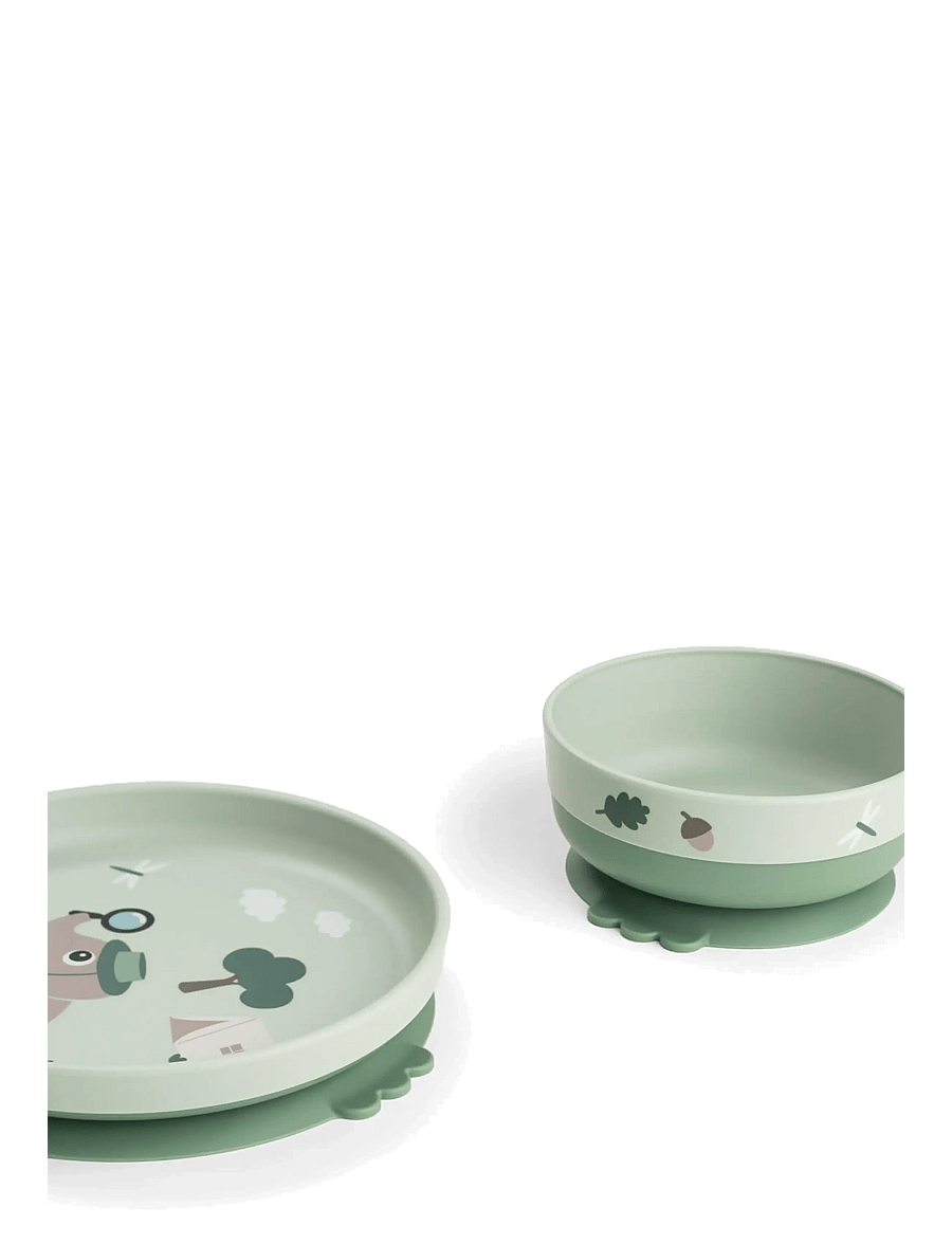Done by Deer - Foodie dinner set w/360° cup Tiny trails Green - lauanõude komplektid - green - 2