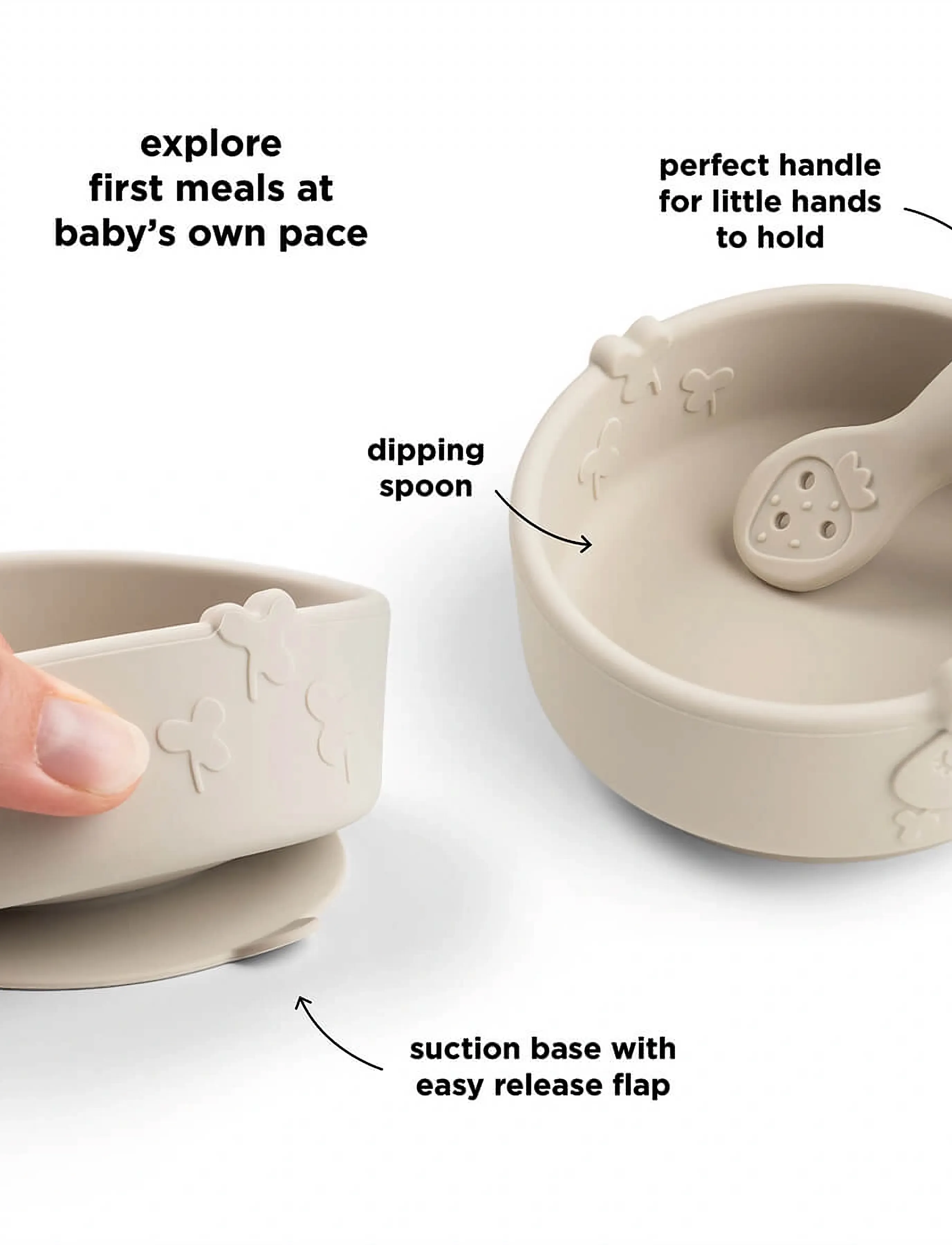 Done by Deer - Stick&Stay learning meal set Sheepy Sand - dinner sets - sand - 5