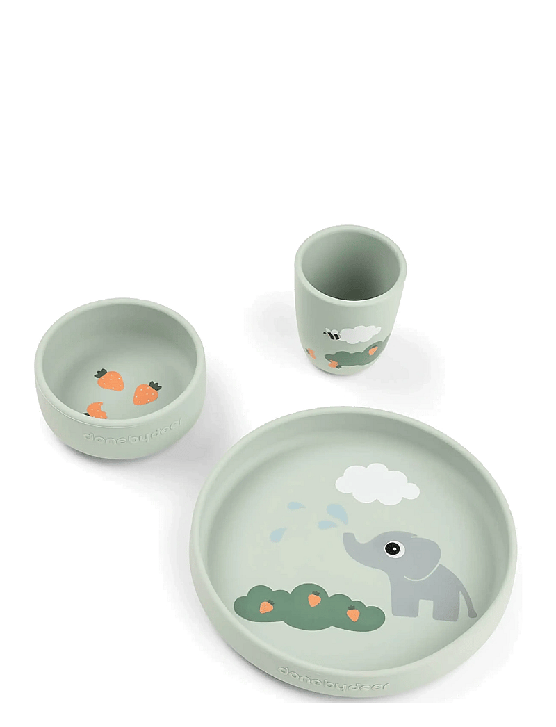 Done by Deer - Stick&Stay dinner set Elphee Green - essgeschirr - green - 1