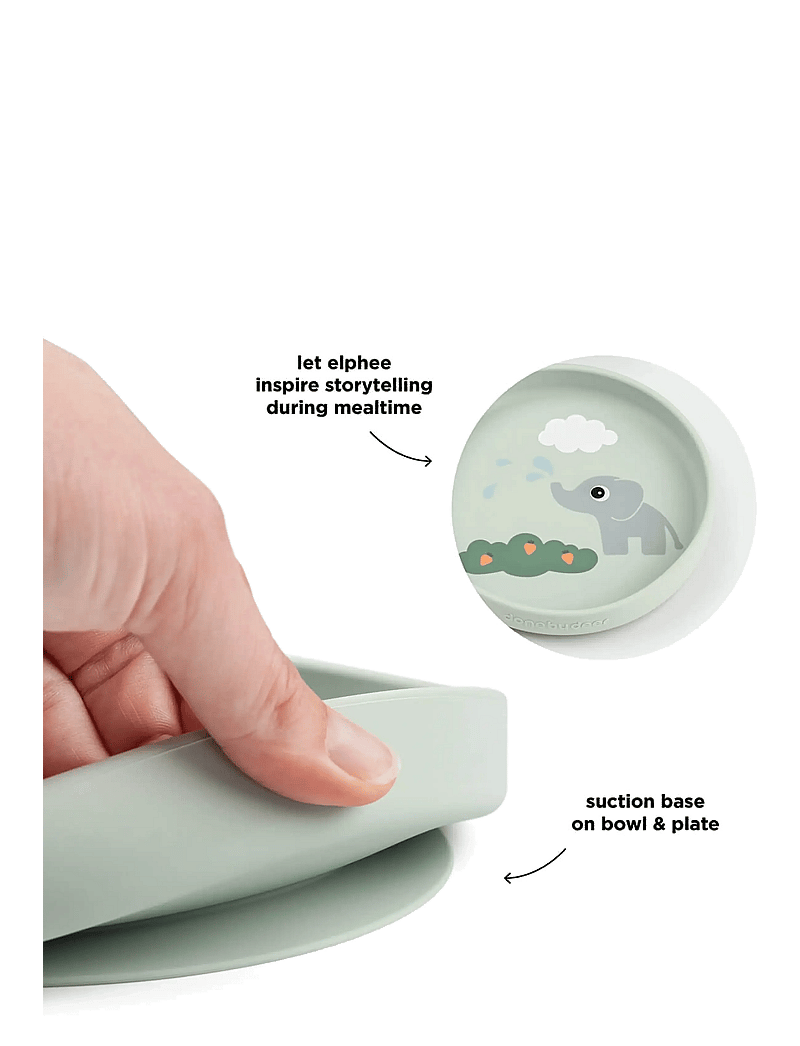 Done by Deer - Stick&Stay dinner set Elphee Green - essgeschirr - green - 2