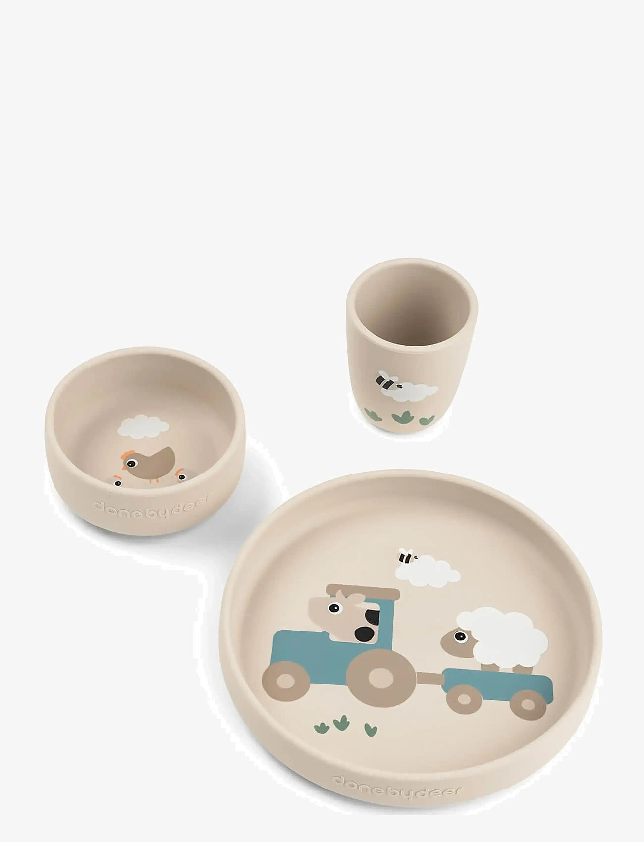 Done by Deer - Stick&Stay dinner set Tiny farm Sand - tassid ja kruusid - sand - 1