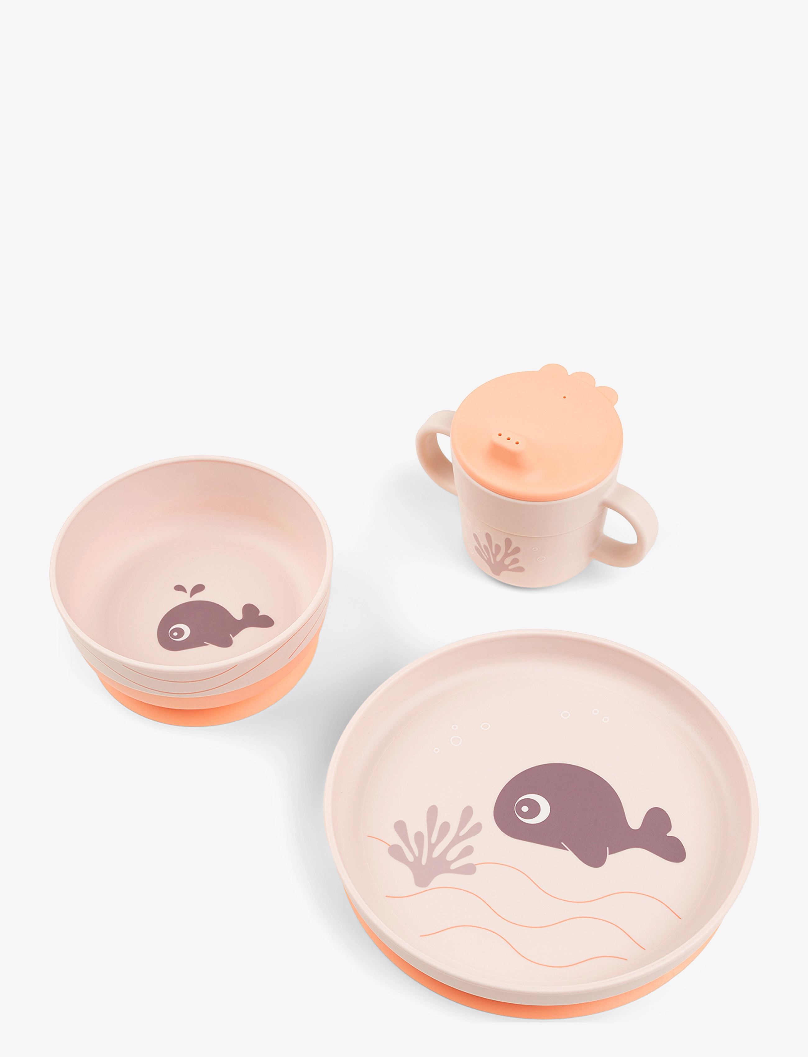 Done by Deer Foodie Spisesæt Wally Pudder, One Size, Meal Time, Rosa - Dinner Sets, Kinder
