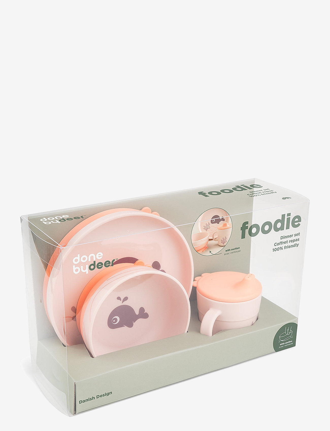 Done by Deer - Foodie dinner set w/suction Wally Powder - dinner sets - powder - 1
