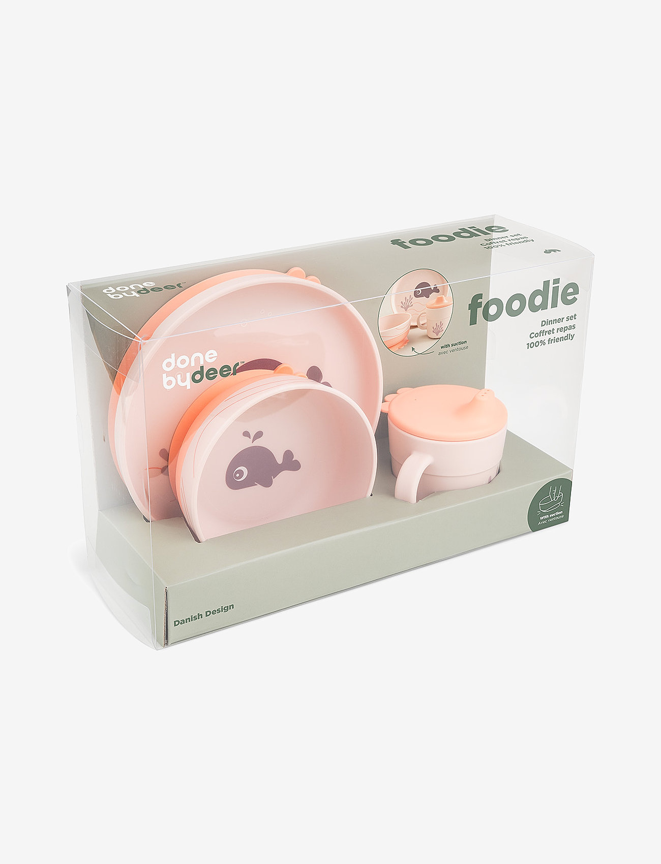 Done by Deer - Foodie dinner set w/suction Wally Powder - dinner sets - powder - 4