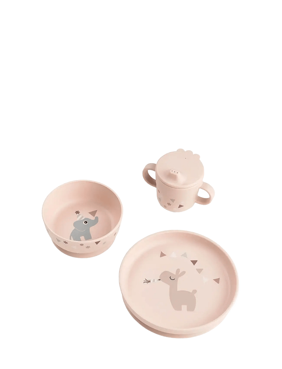 Done by Deer - Foodie dinner set w/suction Celebration Powder - powder - 1
