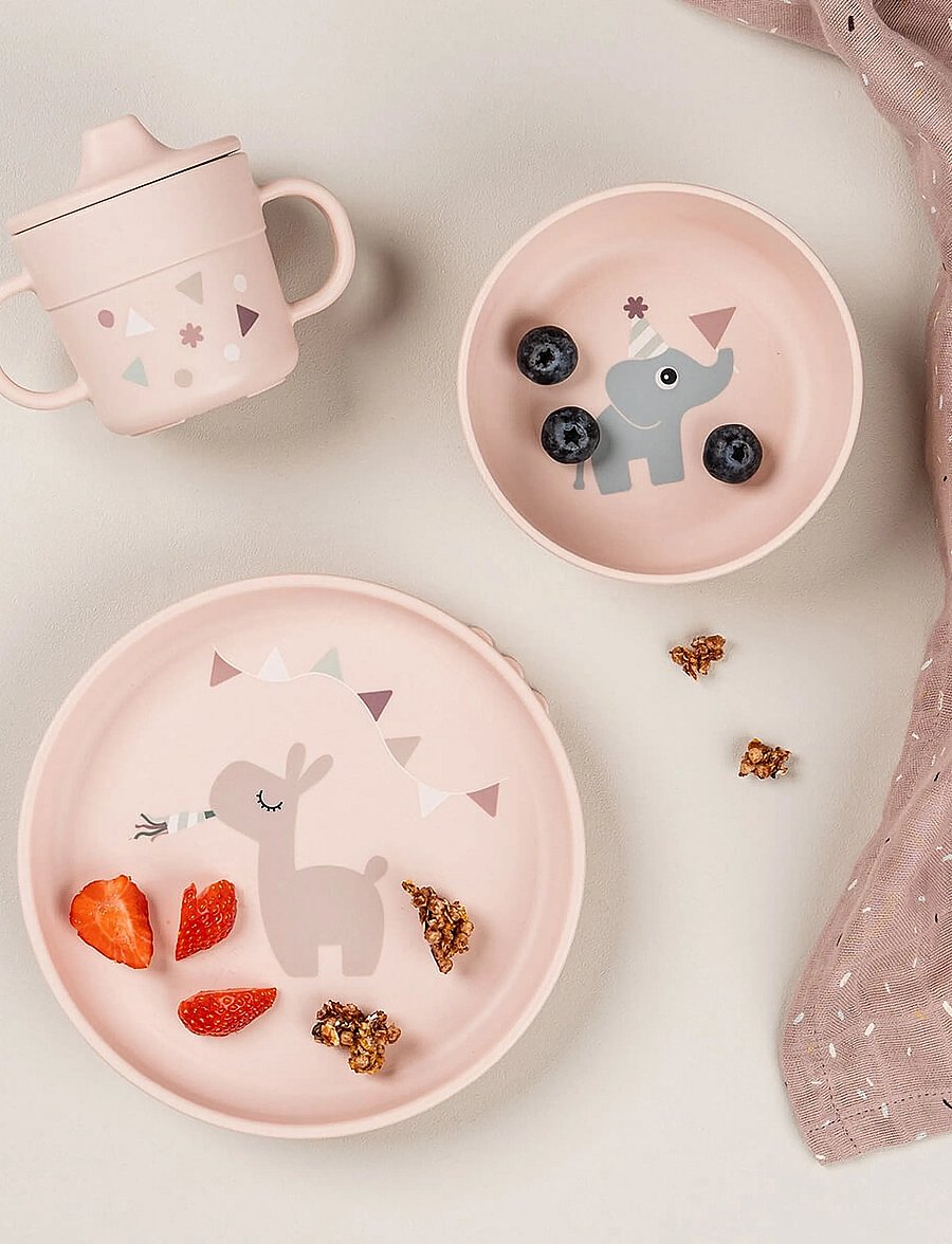 Done by Deer - Foodie dinner set w/suction Celebration Powder - powder - 0
