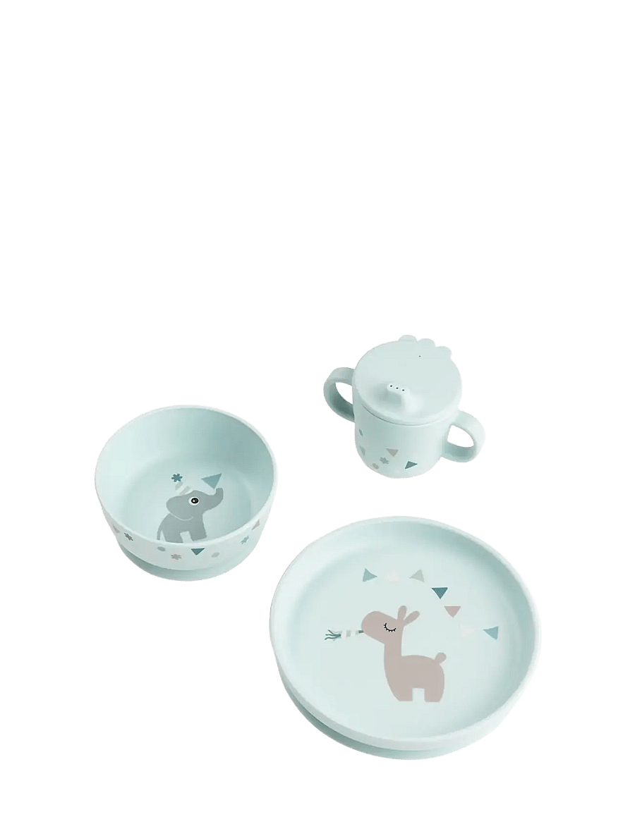 Done by Deer - Foodie dinner set w/suction Celebration Blue - essgeschirr - blue - 1