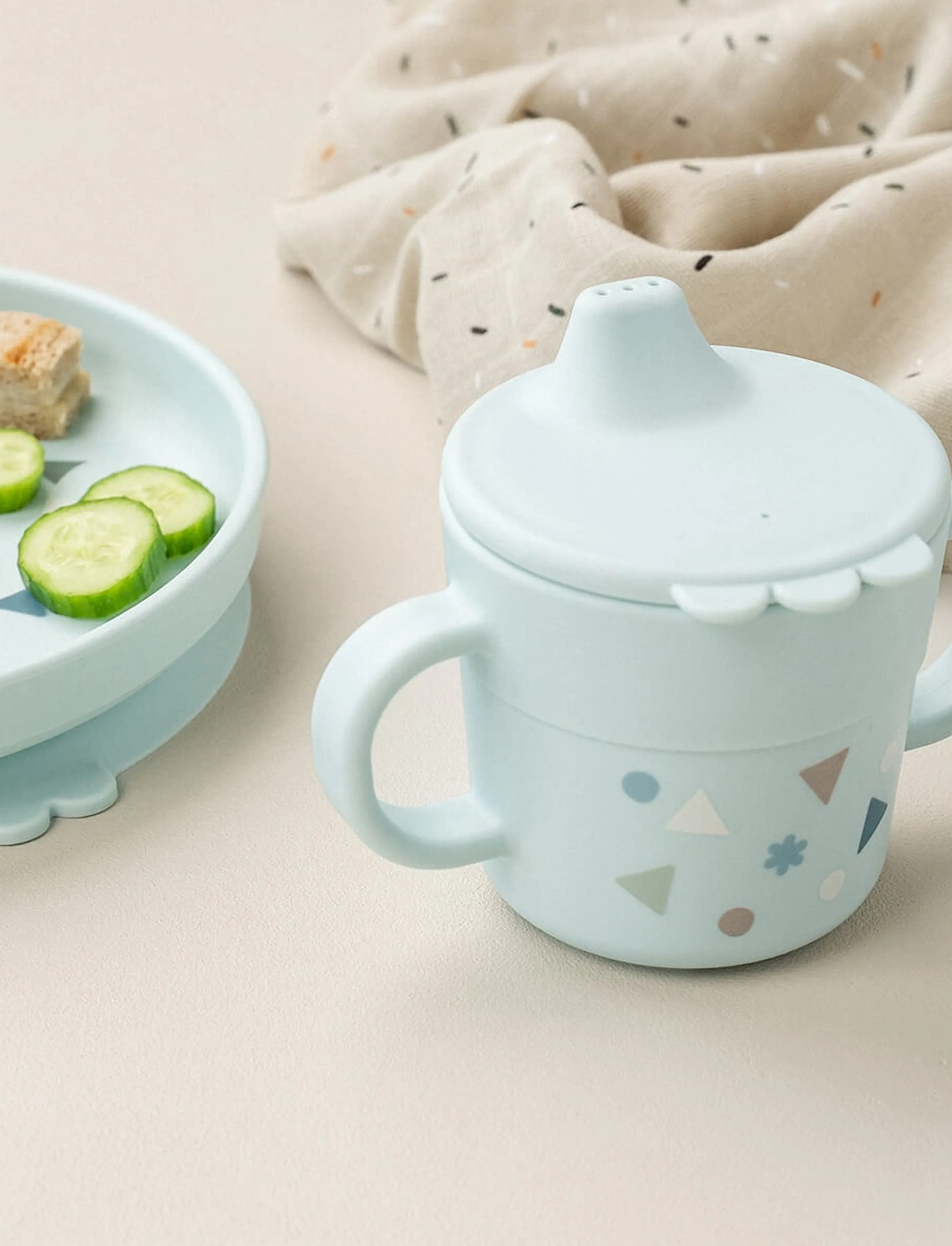 Done by Deer - Foodie dinner set w/suction Celebration Blue - essgeschirr - blue - 5