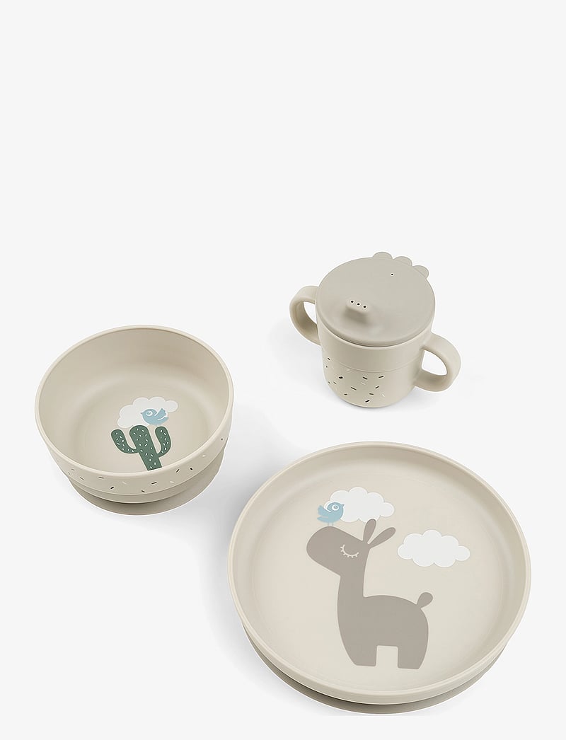 Done by Deer - Foodie dinner set w/suction Lalee Sand - Õhtusöögikomplektid - sand - 0