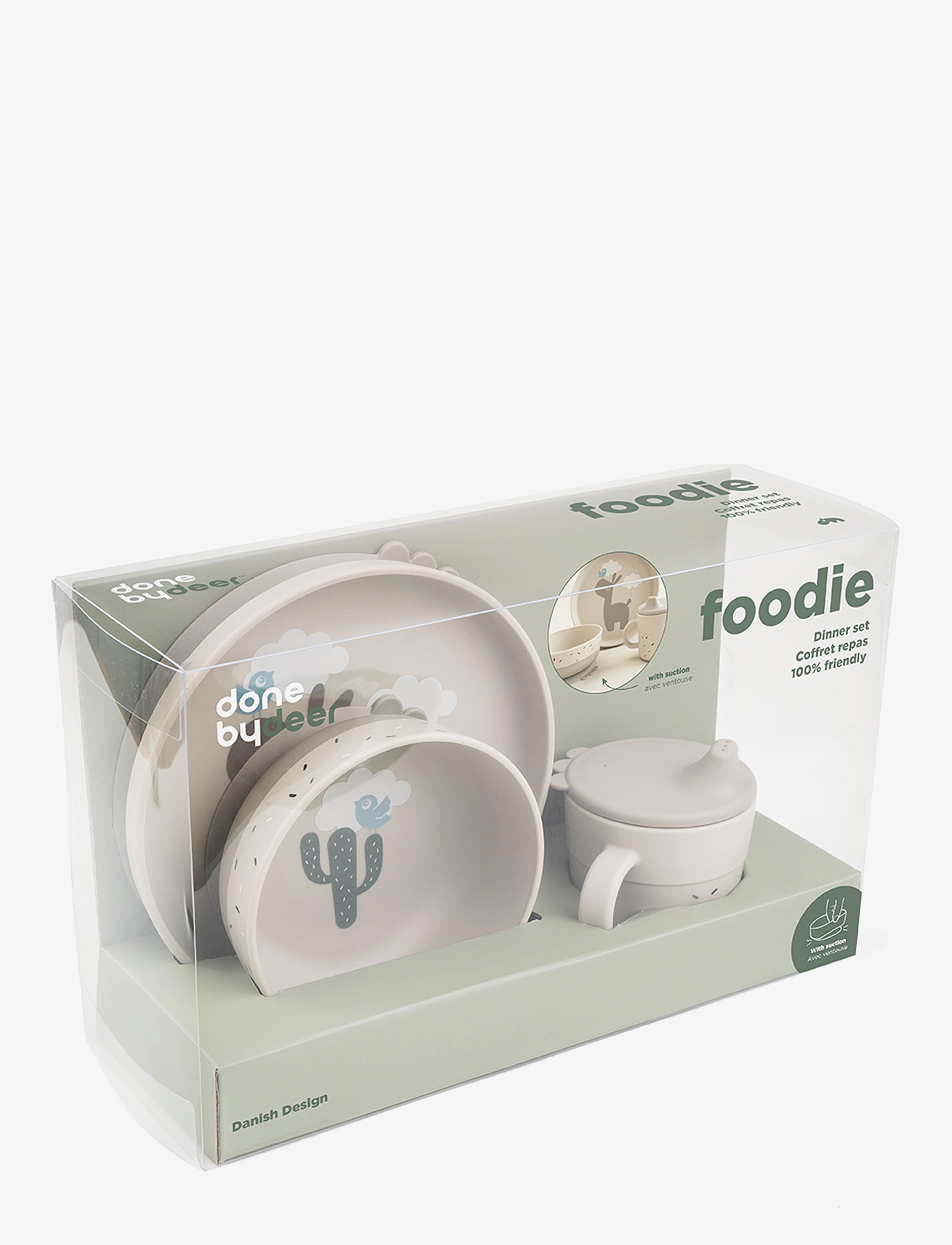 Done by Deer - Foodie dinner set w/suction Lalee Sand - dinner sets - sand - 1