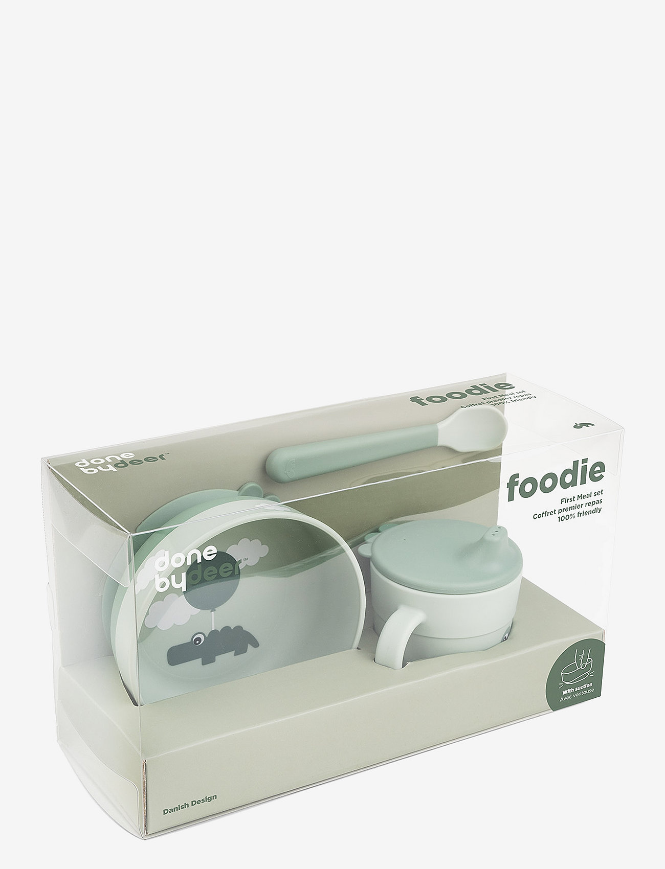 Done by Deer - Foodie first meal set suction Happy clouds Green - essgeschirr - green - 5