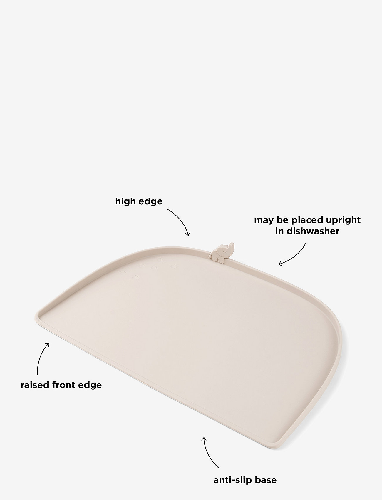 Done by Deer - High edge silicone placemat Elphee Sand - gaveideer - sand - 3