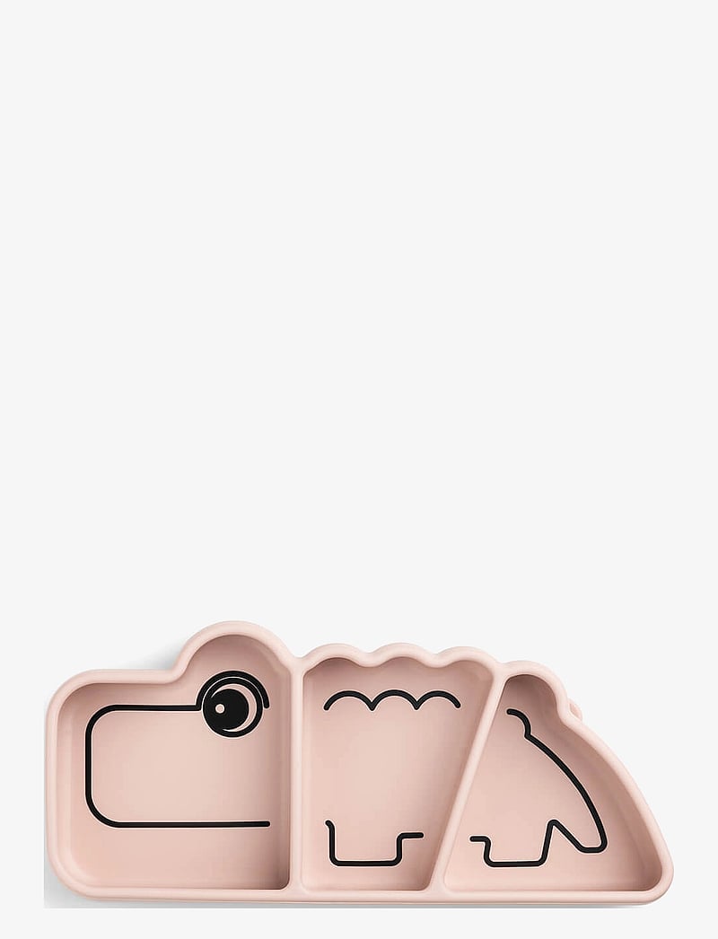 Done by Deer - Silicone Stick&Stay snack plate Croco Powder - Õhtusöögikomplektid - powder - 0