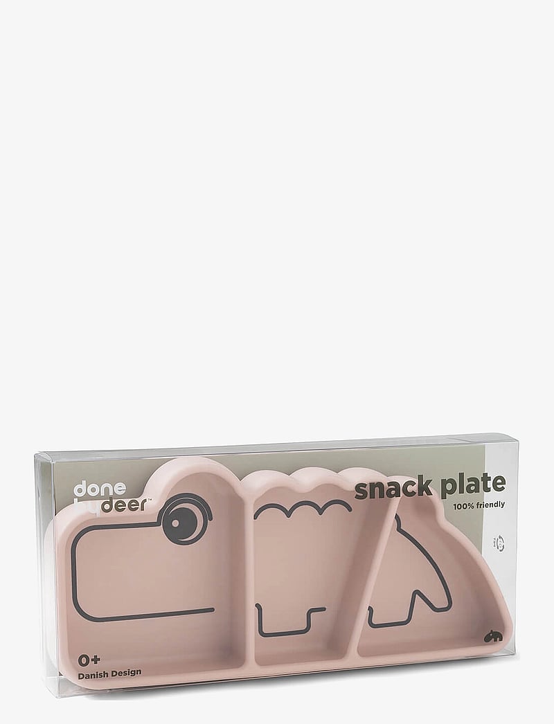 Done by Deer - Silicone Stick&Stay snack plate Croco Powder - Õhtusöögikomplektid - powder - 2