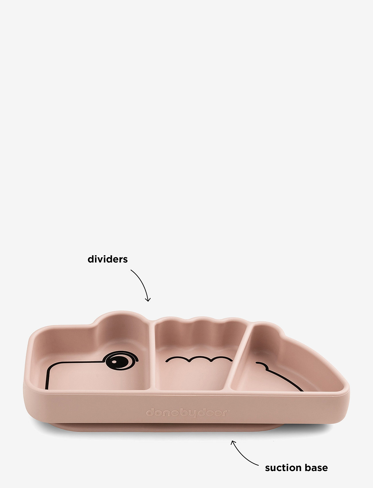 Done by Deer - Silicone Stick&Stay snack plate Croco Powder - serveringsset - powder - 3
