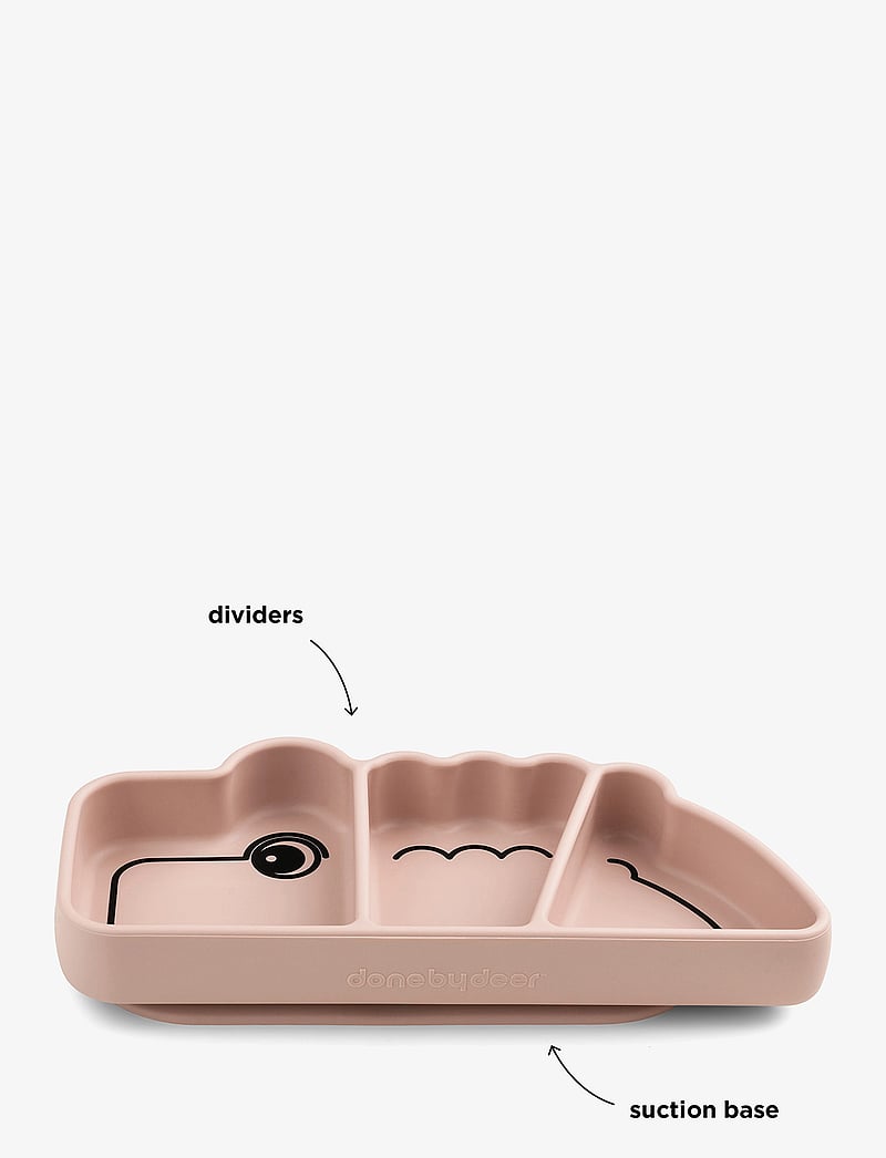 Done by Deer - Silicone Stick&Stay snack plate Croco Powder - Õhtusöögikomplektid - powder - 3