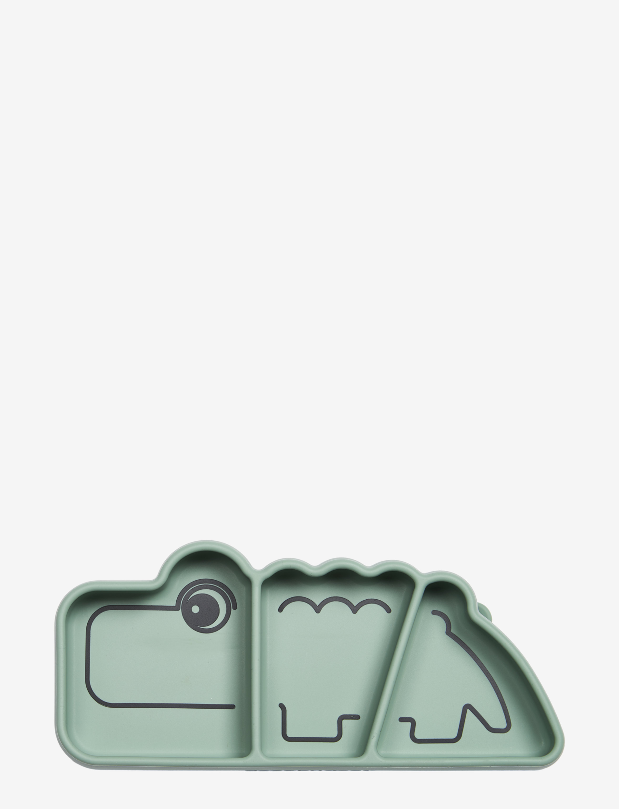 Done by Deer Silicone Stick&Stay Snack Plate Croco Green, Krokodille Silikone Snacktallerken, Grøn, Str: ONE SIZE