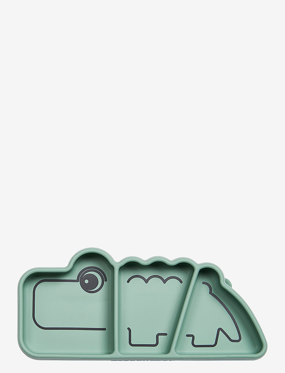 Done by Deer - Silicone Stick&Stay snack plate Croco Green - essgeschirr - green - 1