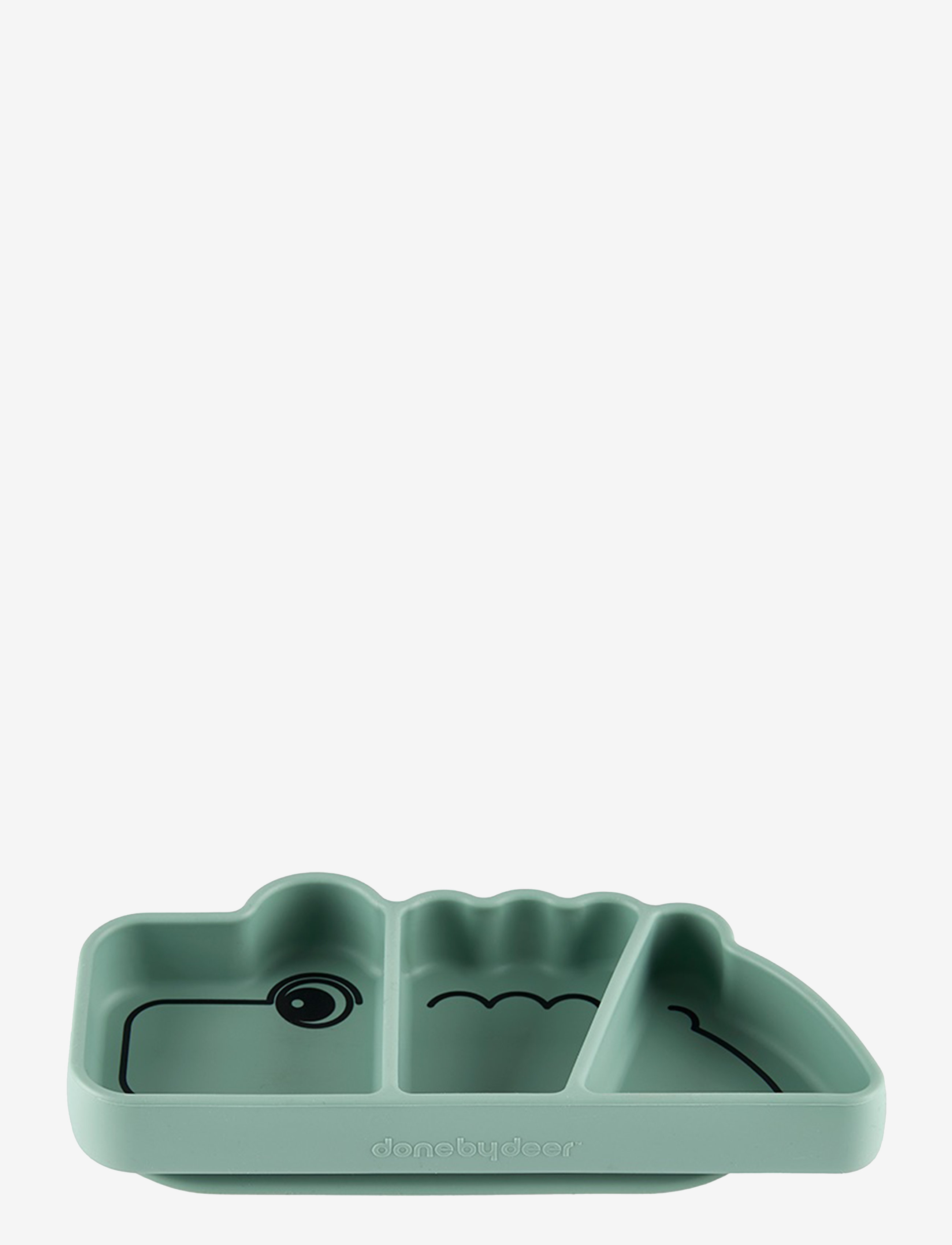 Done by Deer - Silicone Stick&Stay snack plate Croco Green - serveringssæt - green - 2