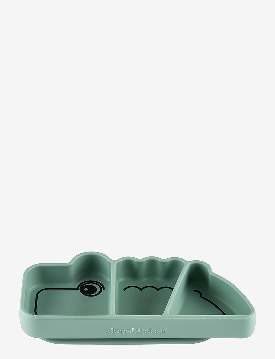 Done by Deer - Silicone Stick&Stay snack plate Croco Green - essgeschirr - green - 2