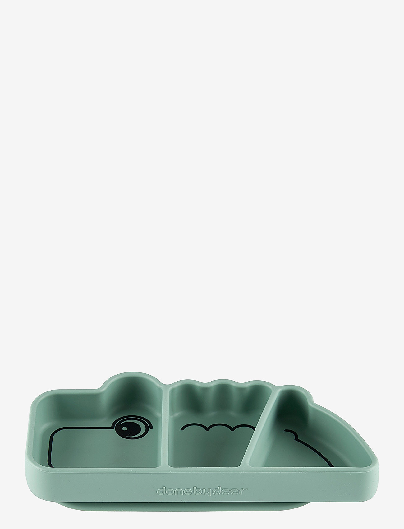 Done by Deer - Silicone Stick&Stay snack plate Croco Green - serveringssæt - green - 3