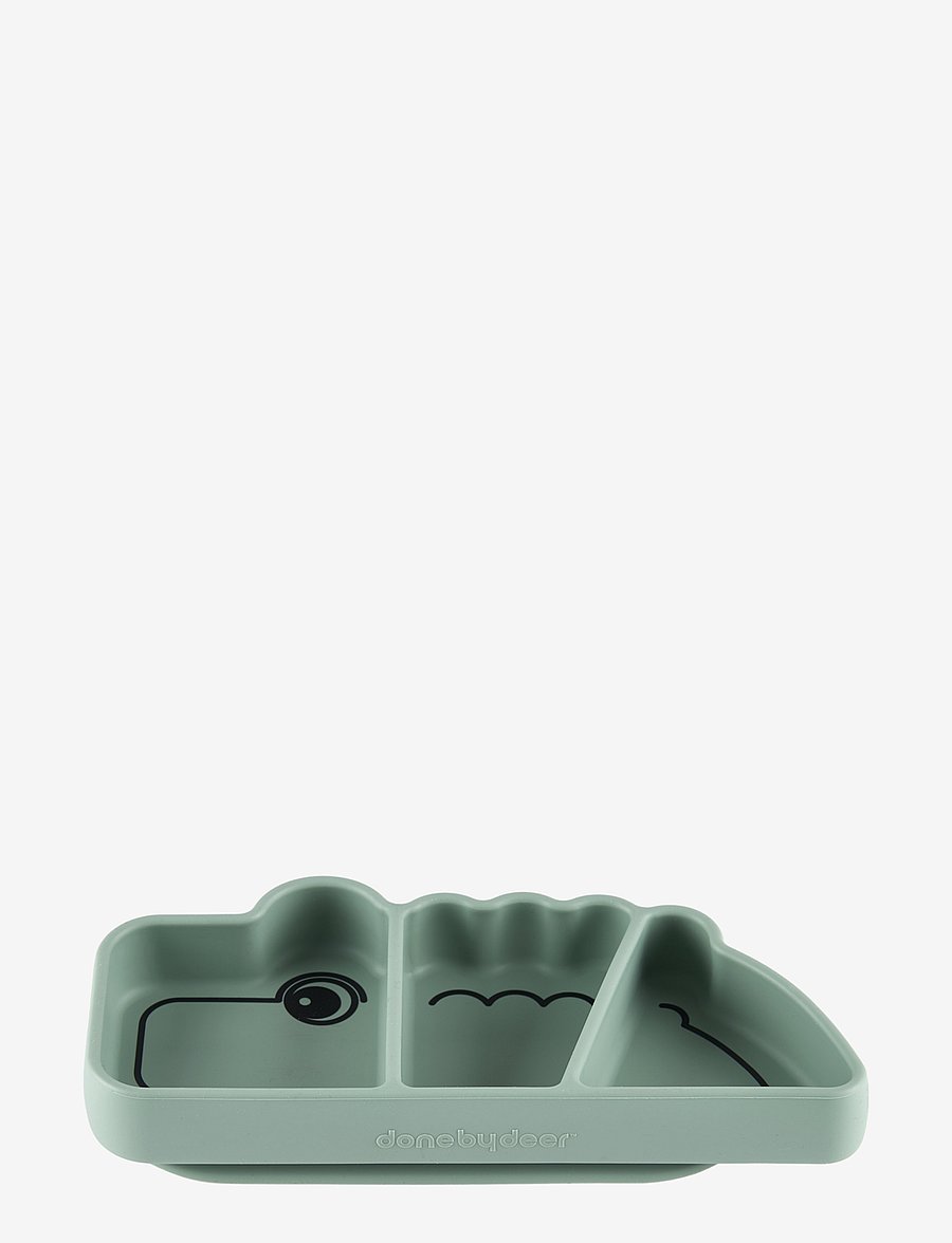 Done by Deer - Silicone Stick&Stay snack plate Croco Green - essgeschirr - green - 3