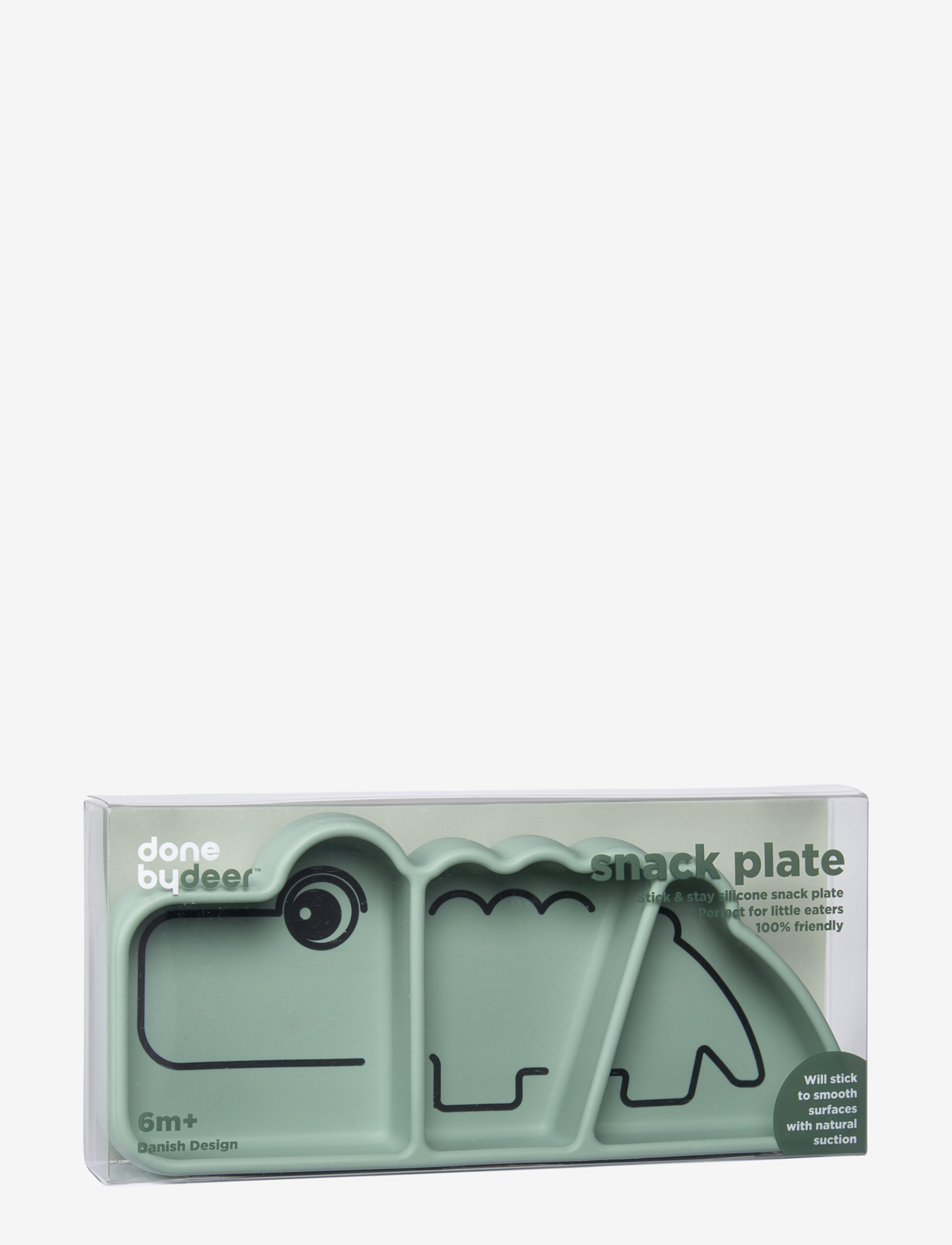 Done by Deer - Silicone Stick&Stay snack plate Croco Green - serveringssæt - green - 4